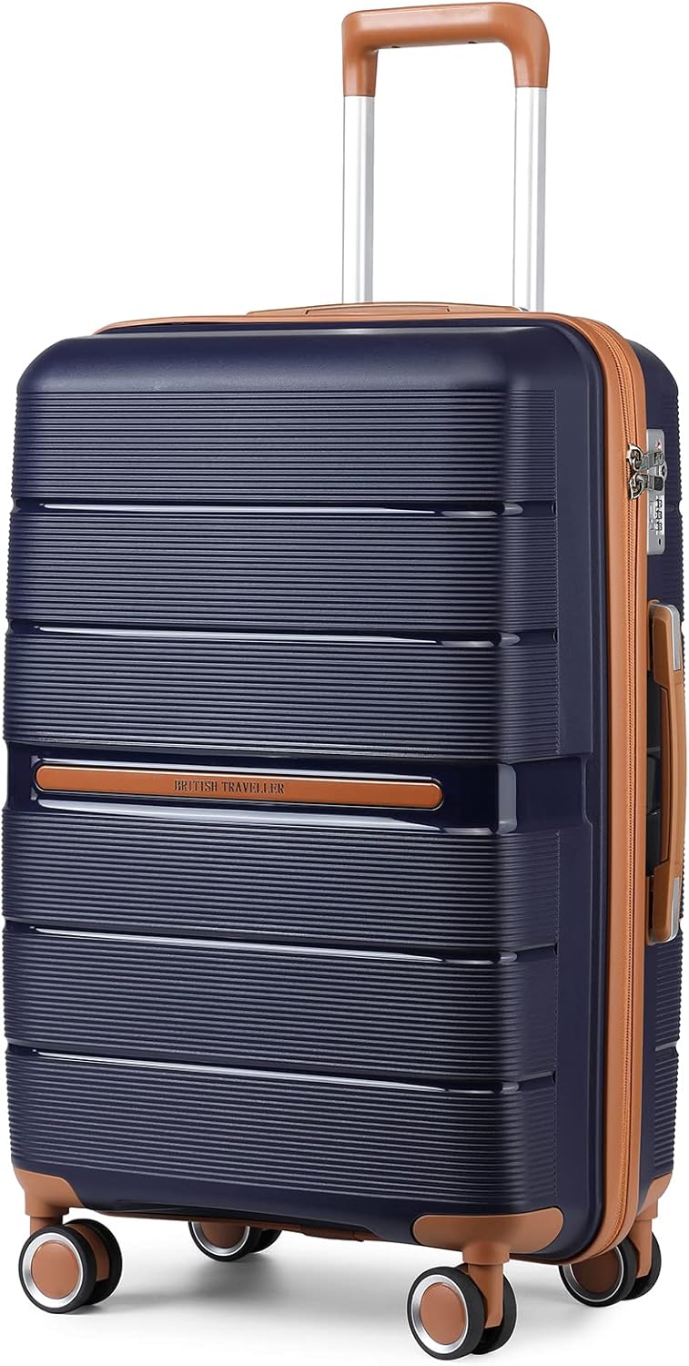 High-Quality British Traveller 24'' Medium Suitcase, Special Lightweight Polypro...