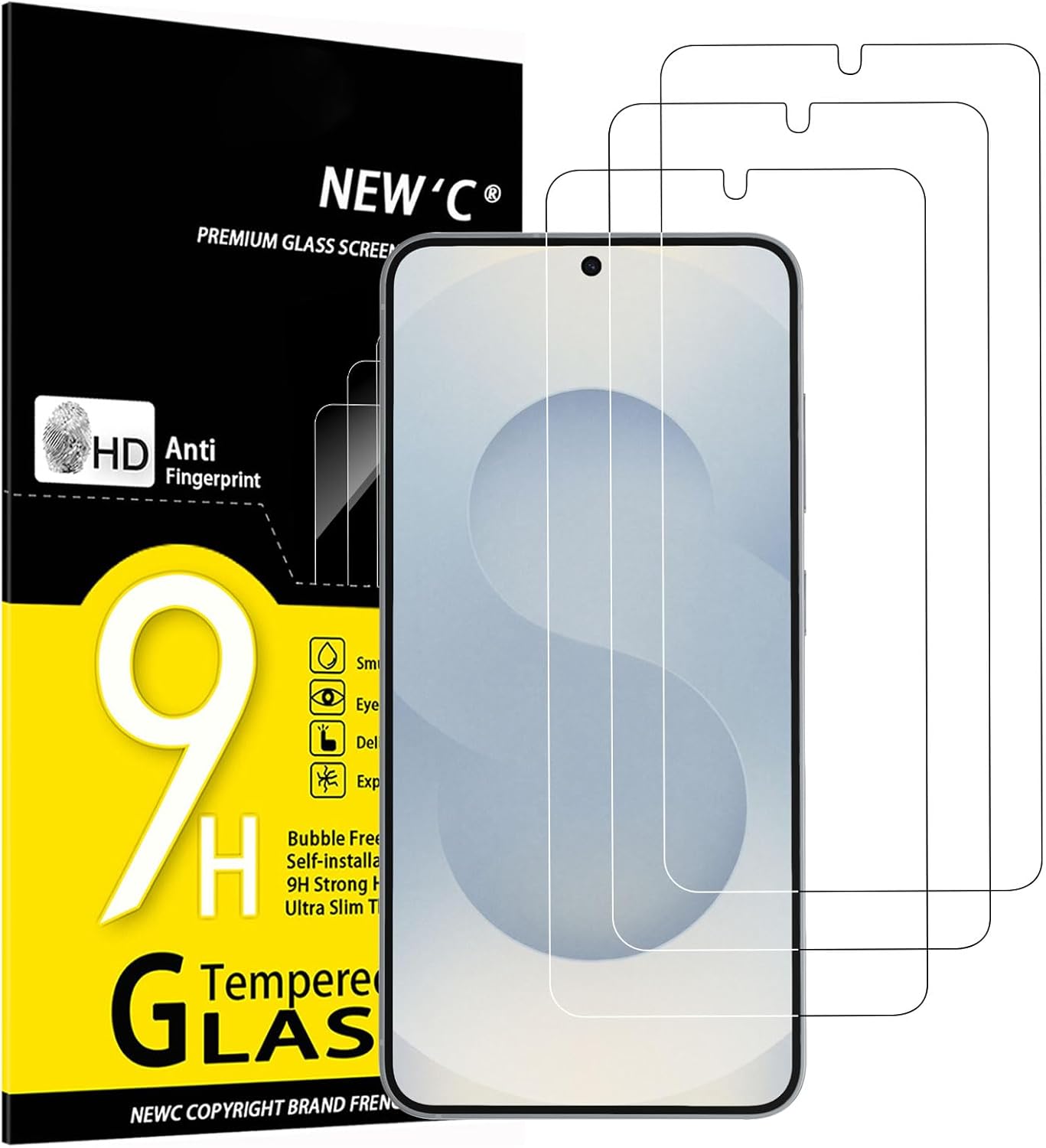 NEW'C Screen Protector, Specially Designed Tempered Glass for Samsung Galaxy S25...