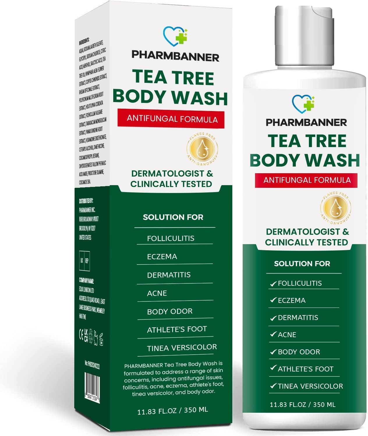 Tea Tree Body Wash, Special Antifungal Body Wash for Folliculitis Treatment, Inn...