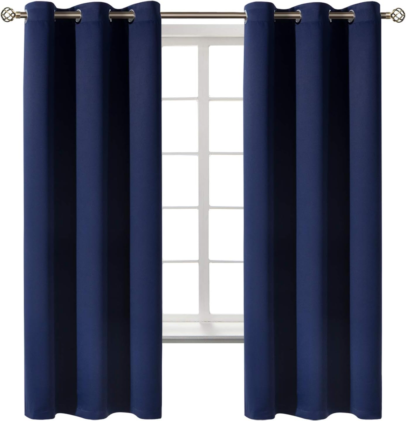 BGment Blackout Curtains for Bedroom 63 Inches Long - Navy Blue Room Darkening T...