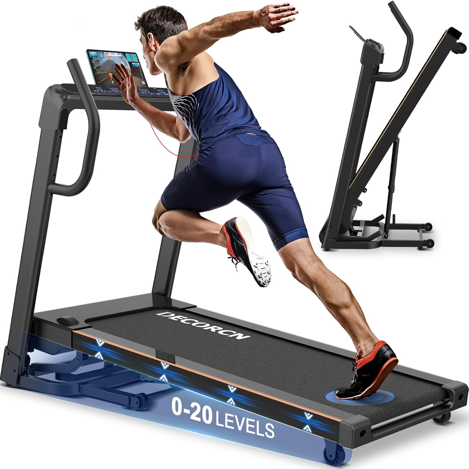 Decorcn Folding Treadmill for Home, 4.5HP, 20 Auto...