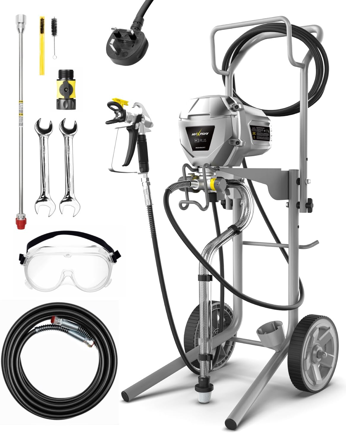 InoKraft MaXpray M3 Cart Airless Paint Sprayer, 2024 Version Highly Efficient Th...