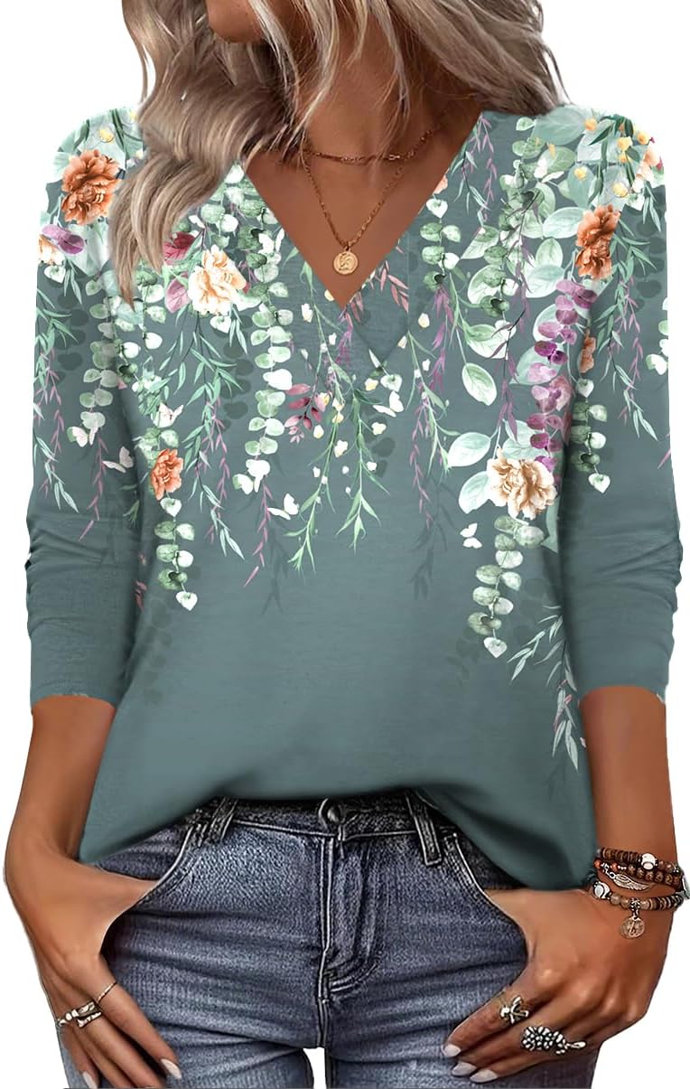 Zeagoo Women Long Sleeve Tops, Special Dressy Casual V Neck Tshirts, Innovative...