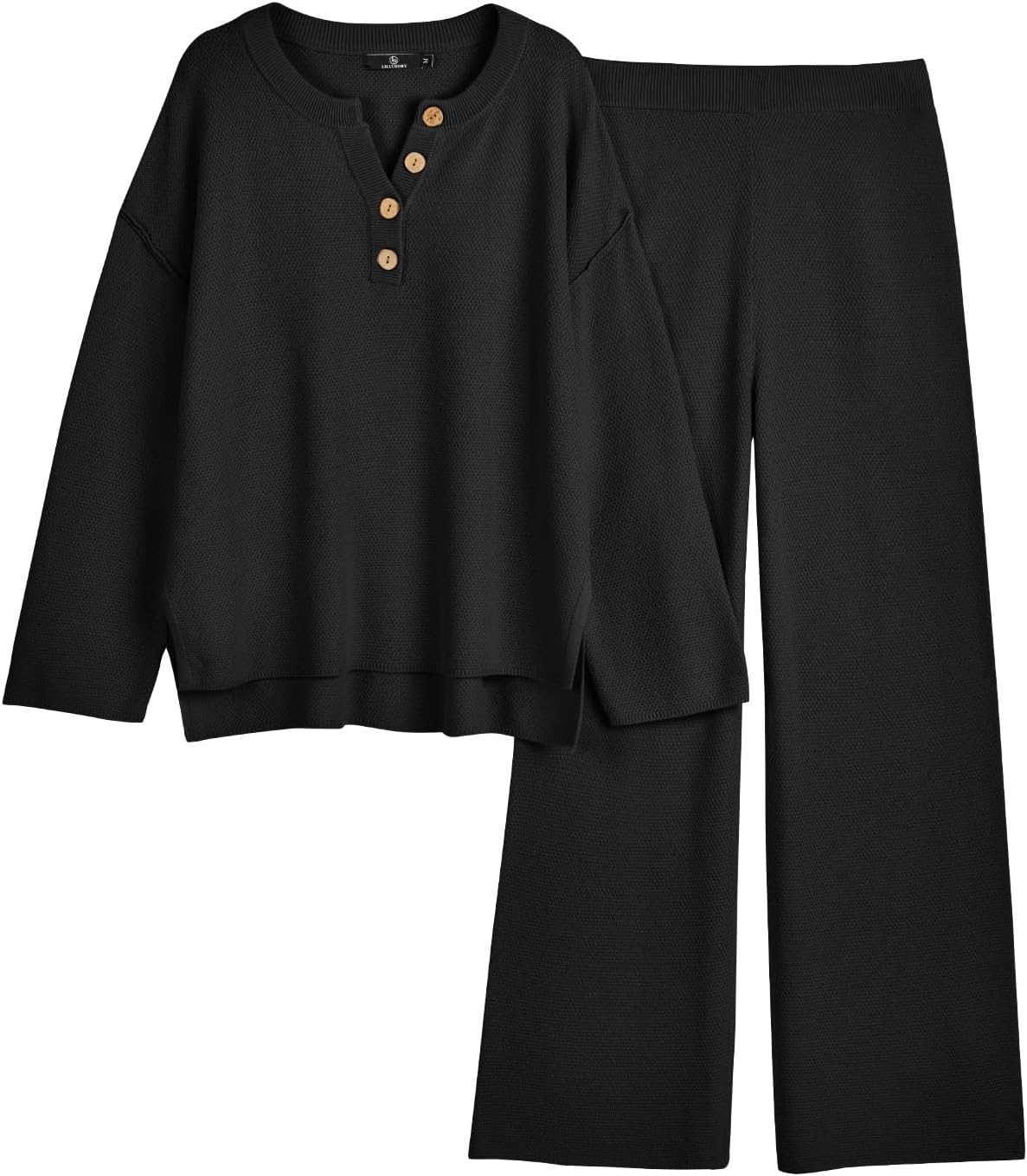 LILLUSORY Women's 2 Piece Lounge Sets Oversized Slouchy Matching Cozy Knit Sets...