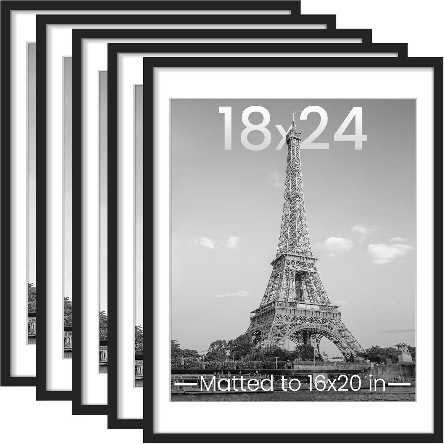 Premium Upsimples 18x24 Picture Frame Set of 5, Versatile Photo Display Frames f...
