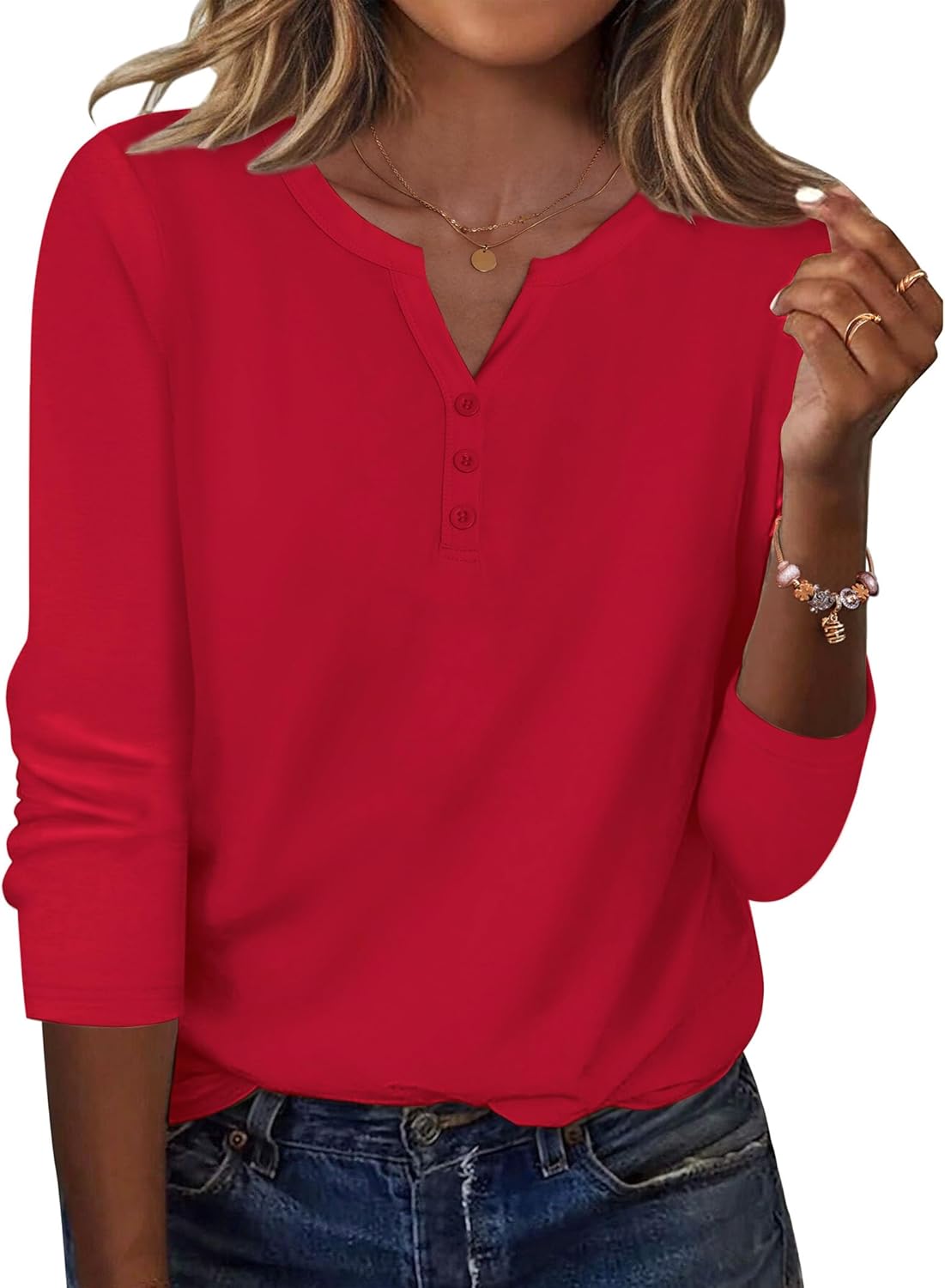 Zeagoo Women's Long Sleeve Shirts, Unique Casual Shirts with V Neck, Innovative...