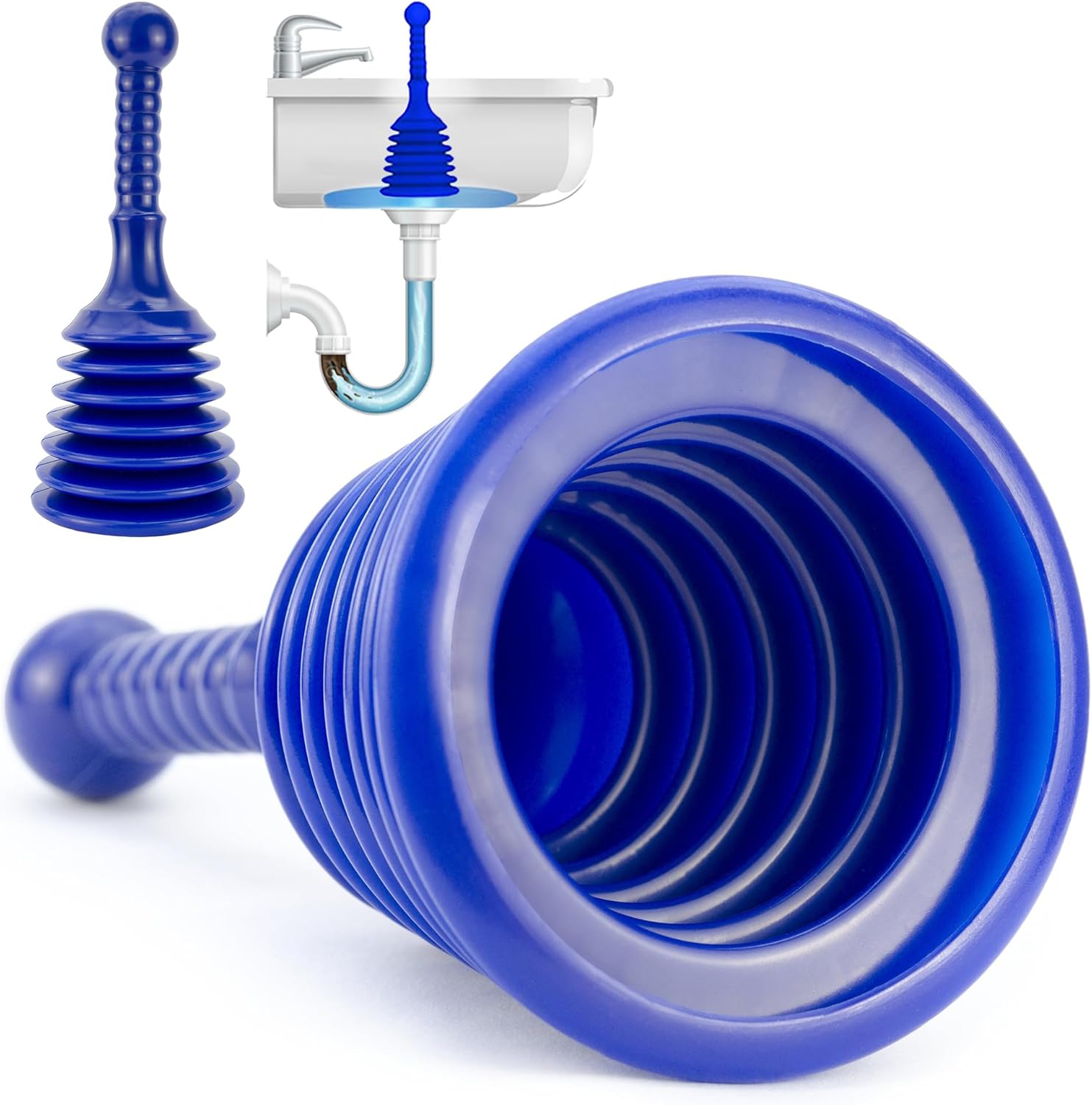 Luigi's Sink and Drain Plunger - For Bathrooms Kitchens Sinks Bathtubs and Showe...