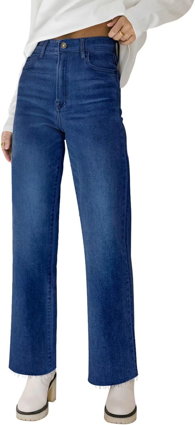 Premium KDF Jeans for Women, Remarkable High Waisted Jeans with Frayed Design, S...