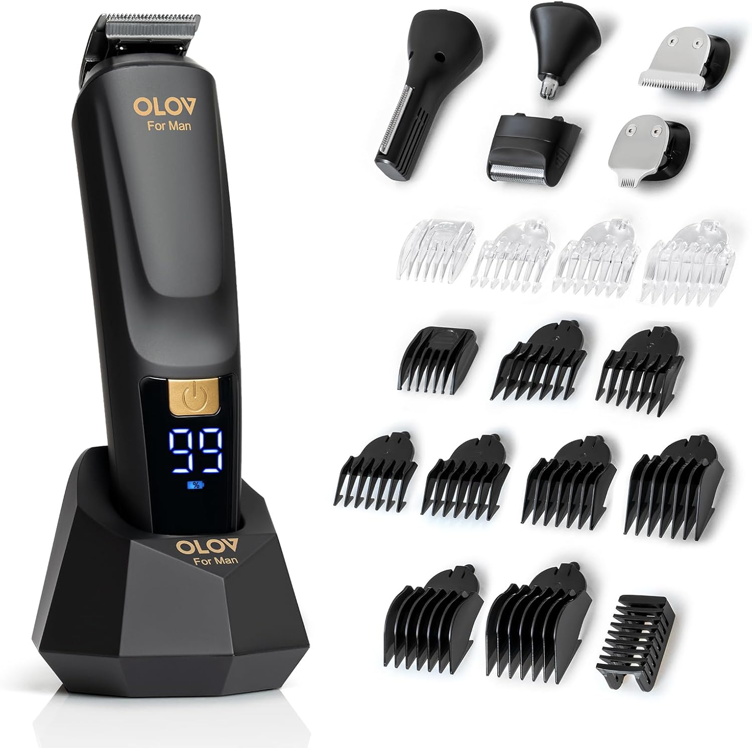 Beard Trimmer, 21 Piece All-in-One Mens Grooming Kit and Hair Clipper, Nose, Ear...