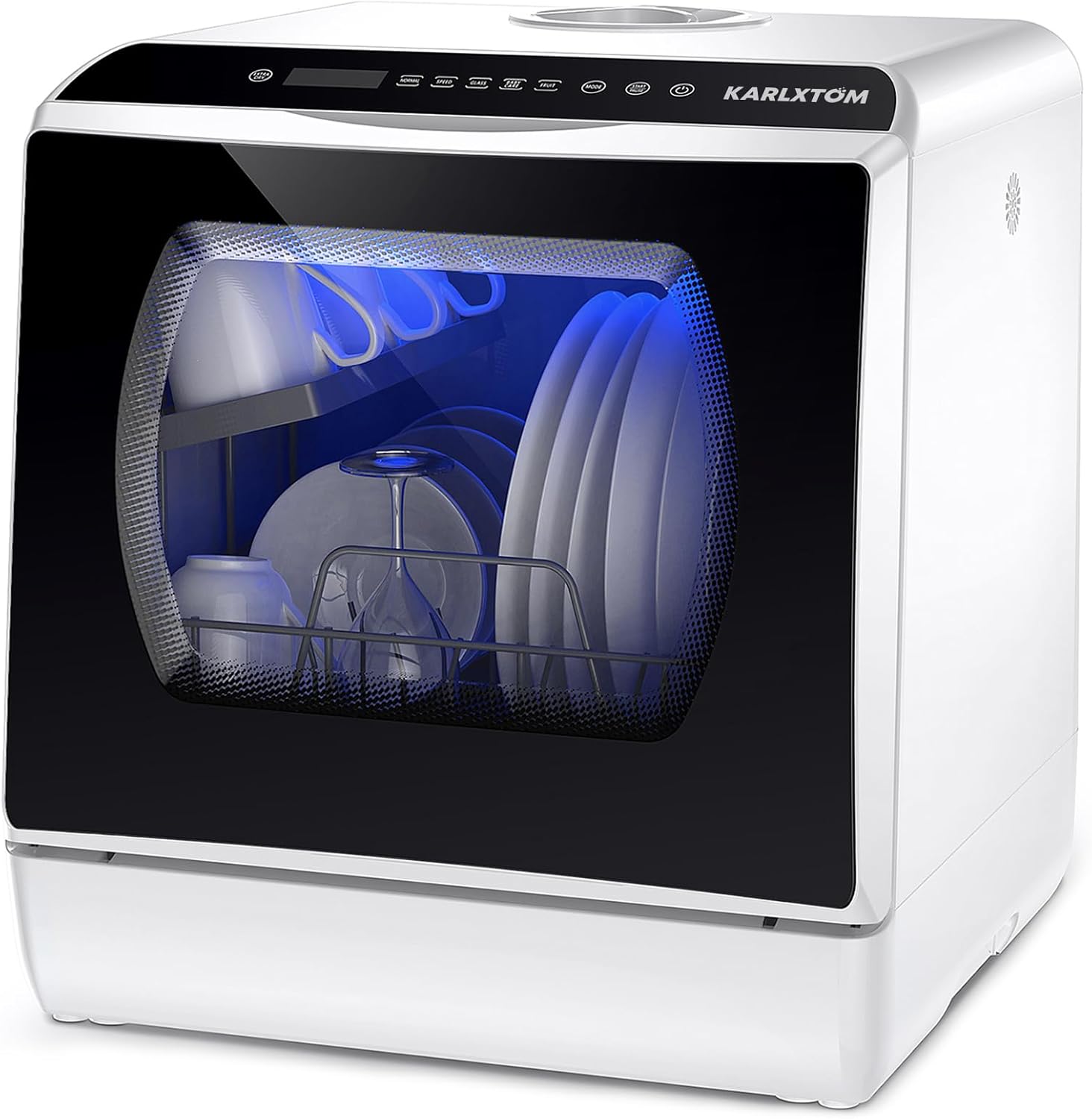 Karlxtom Table Top Dishwasher 6 Programs Mini Dishwasher with Touch Control, Aut...