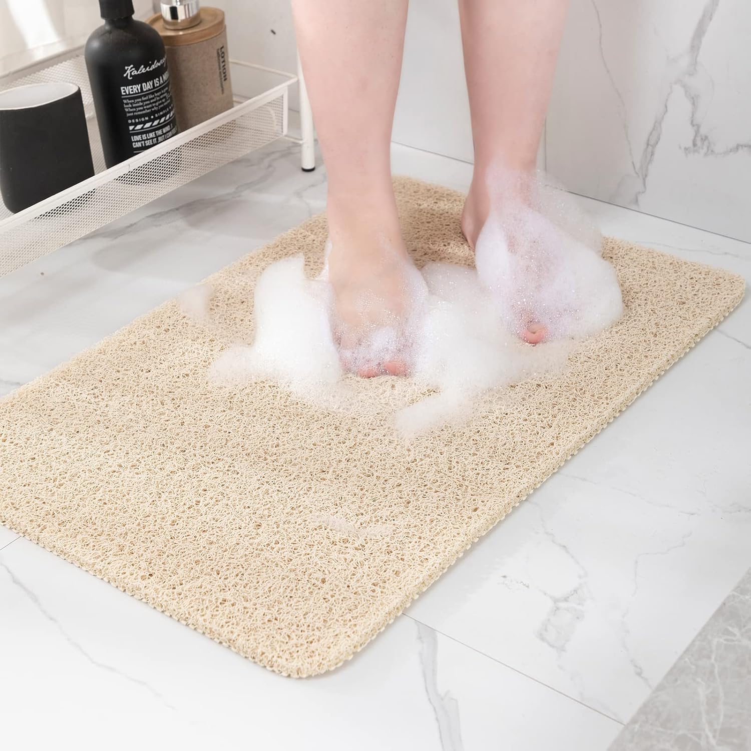 Non Slip Bathtub Mat, Foot Scrubber Anti Slip Fast Drying Shower Mat for Tub, Fl...