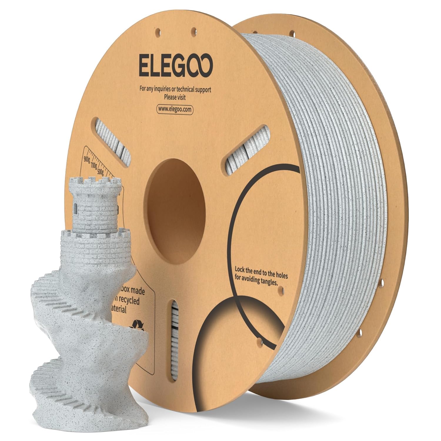 ELEGOO PLA Filament, High-Quality 3D Printer Filament with 1.75mm Marble Accurac...