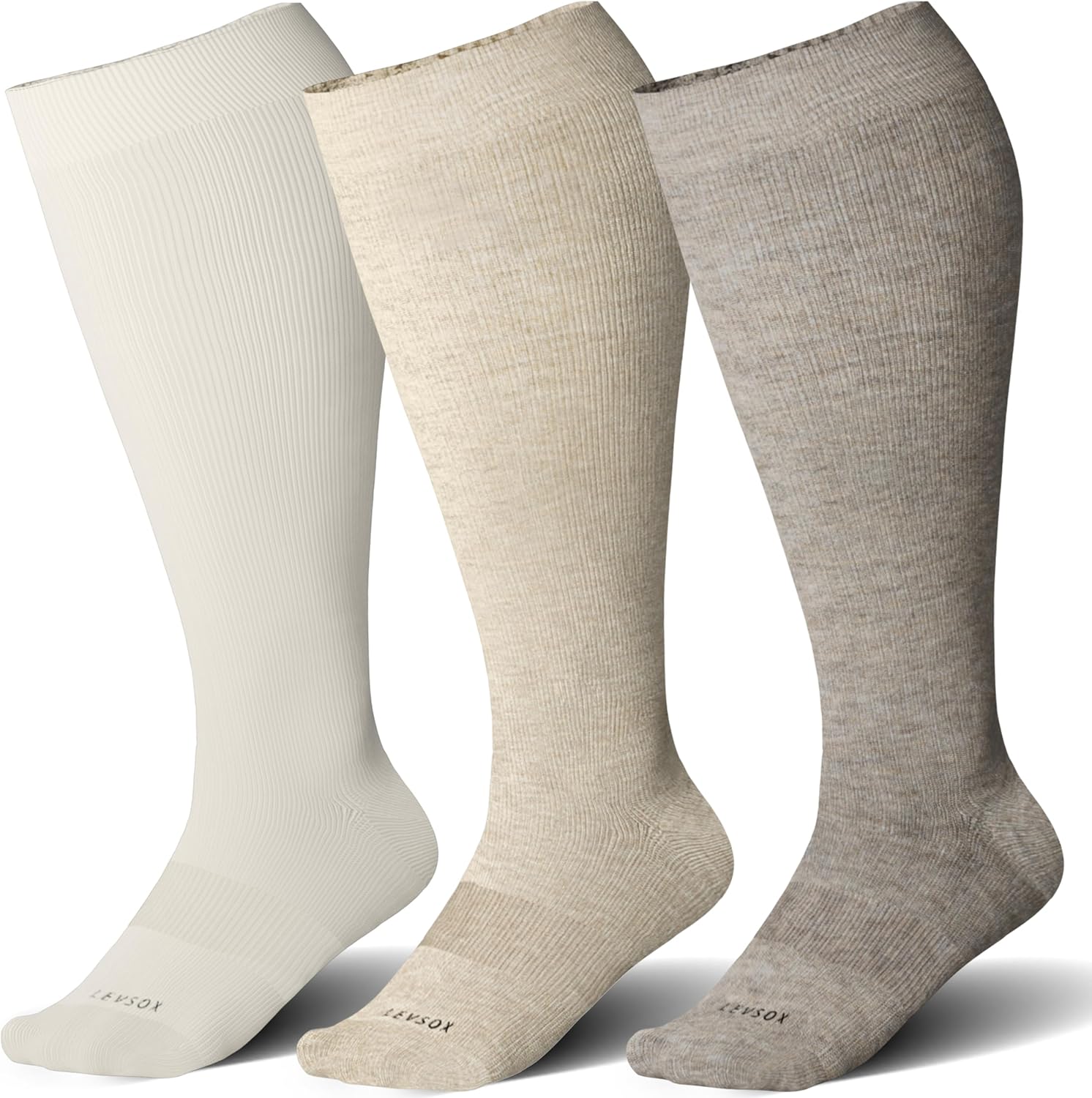 LEVSOX Compression Socks, Unique Wide Calf Socks for Women