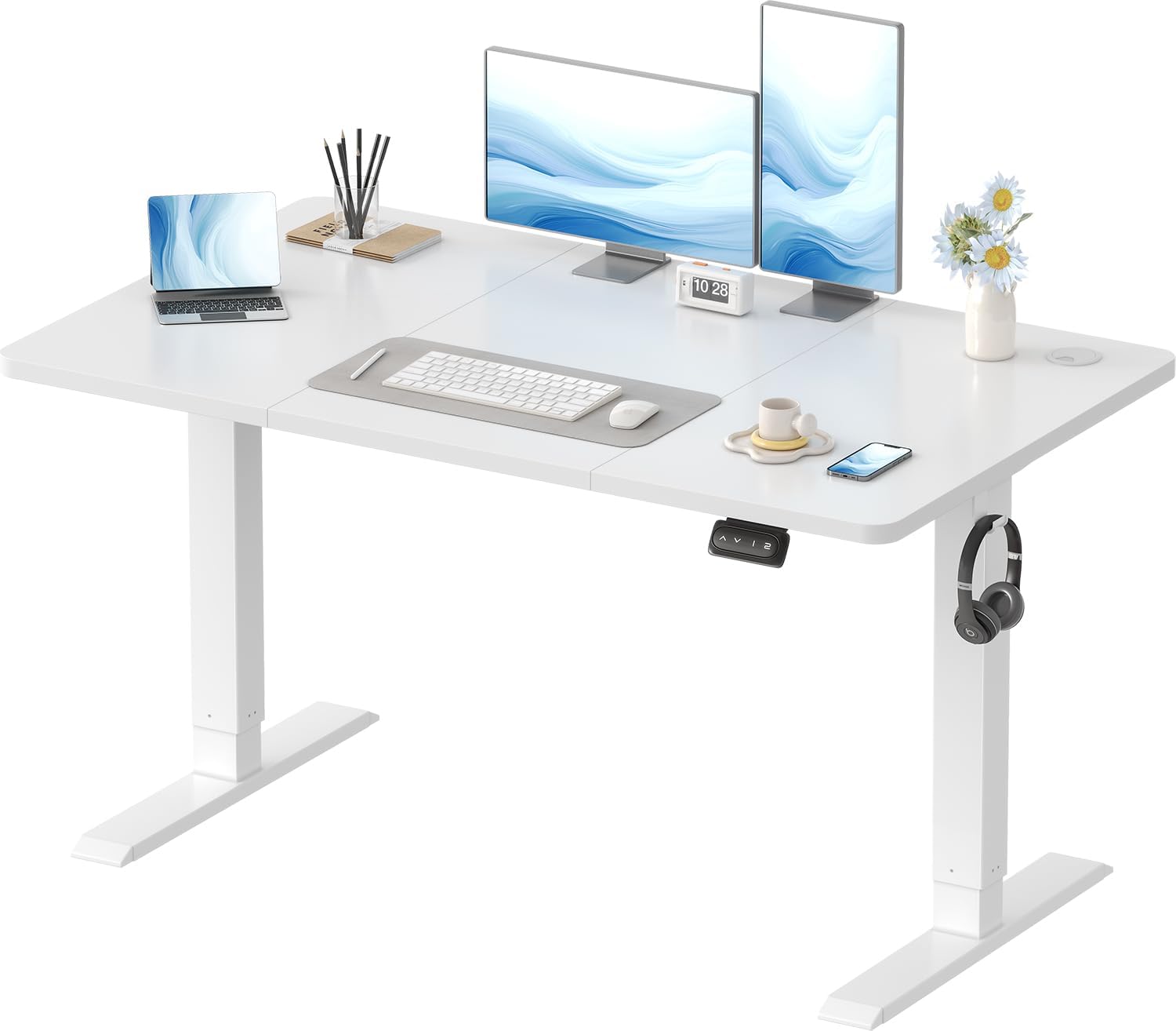 Devoko Electric Standing Desk 120x60cm Sit Stand Table Height Adjustable with Ba...