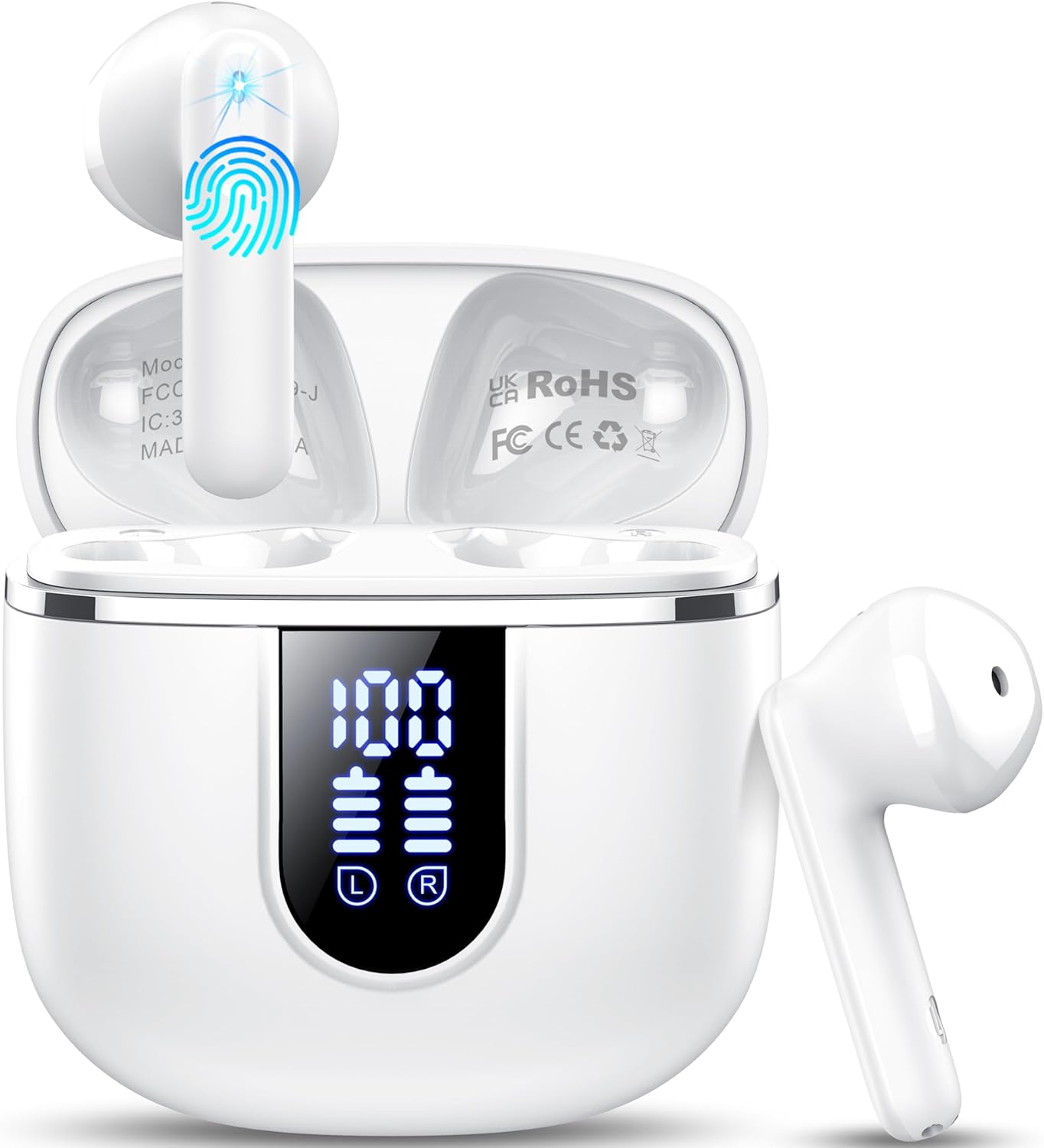 Premium Wireless Earbuds, High-Quality Bluetooth 5.4 Earphones with 4 ENC Noise...