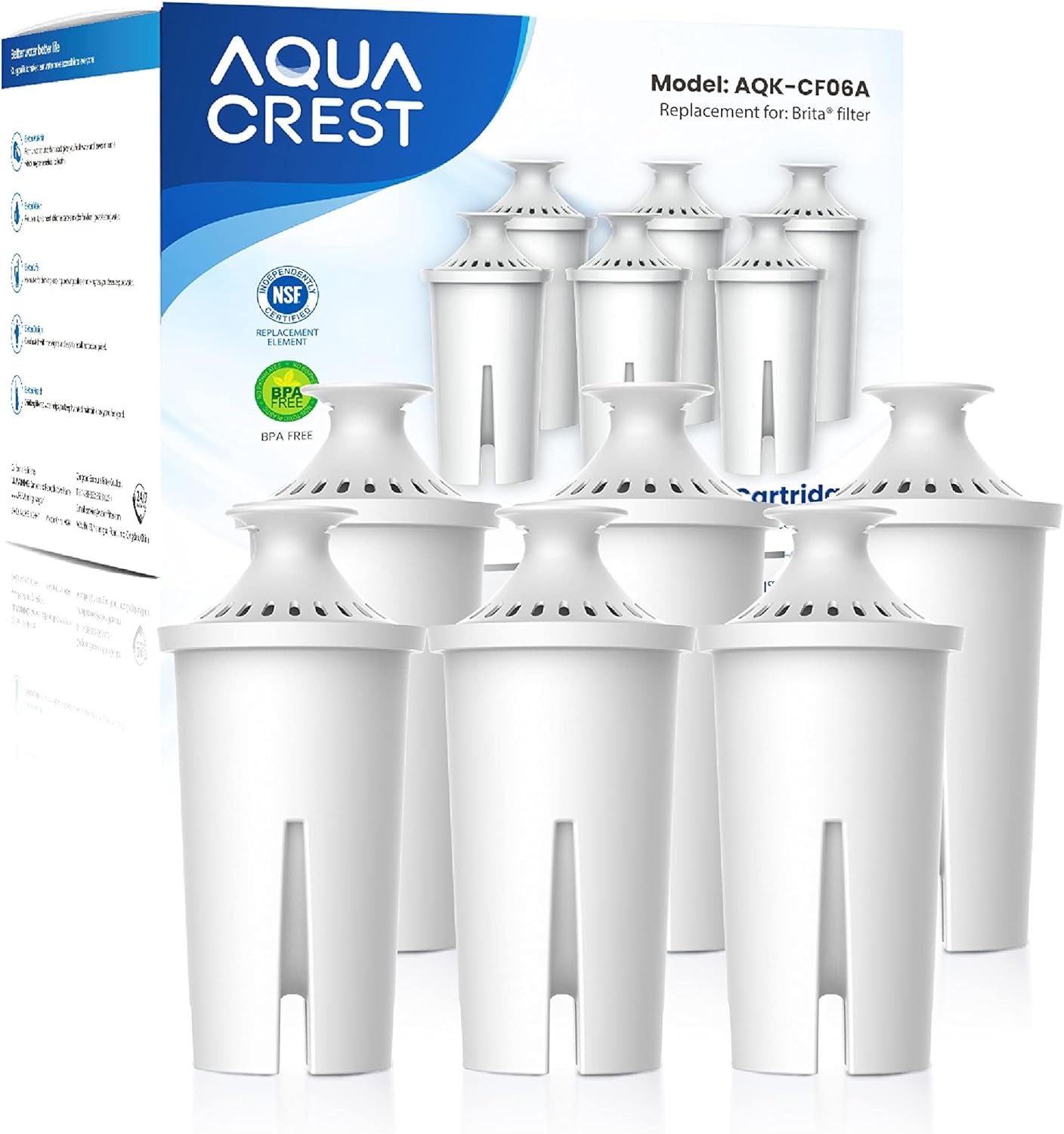 AQUA CREST Replacement for Brita® Filter, Brita® Water Pitchers and Dispensers,...