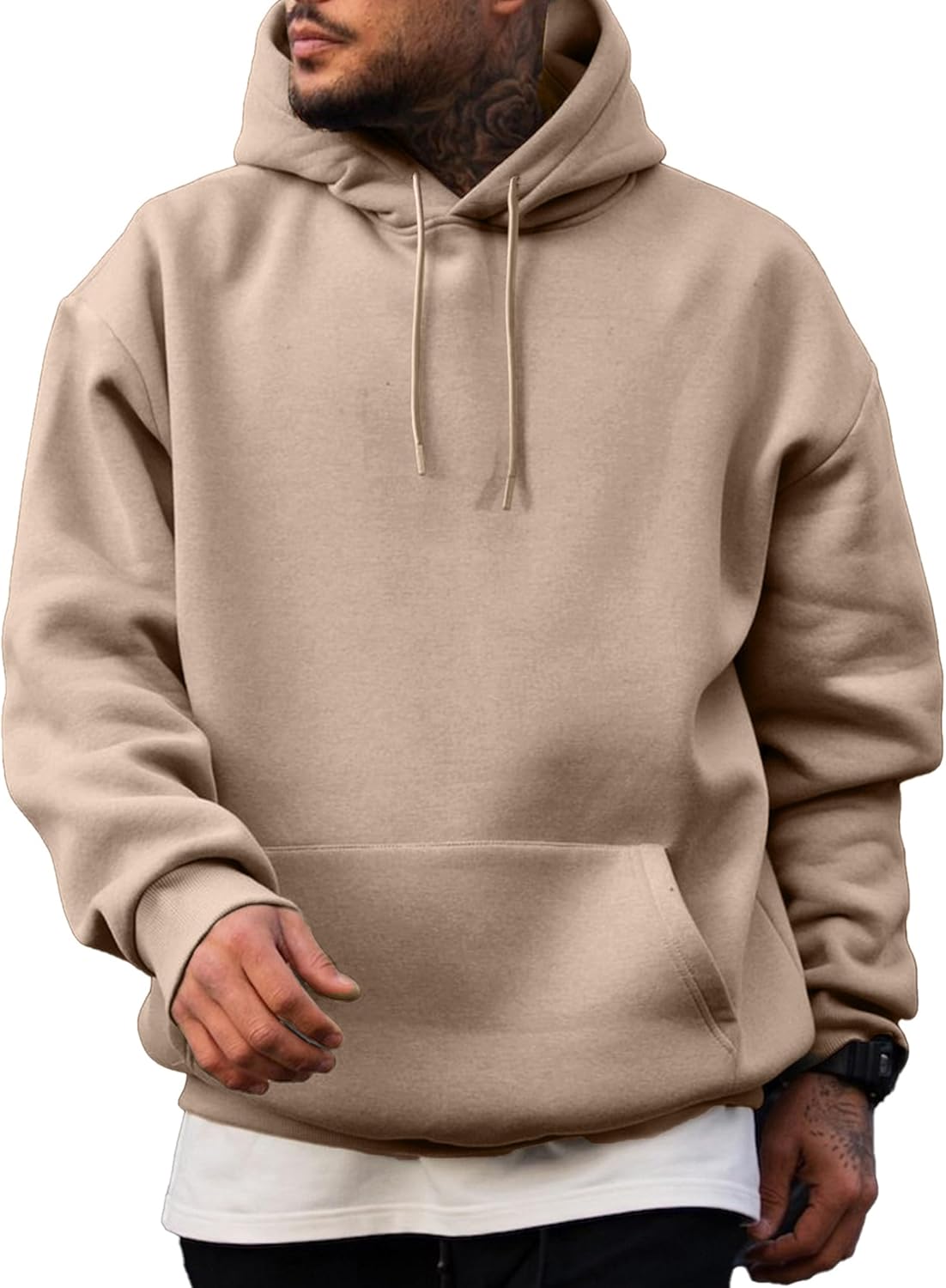 JMIERR Mens Casual Cotton Hoodie, Special Hooded Collar Sweatshirt for Comfort,...