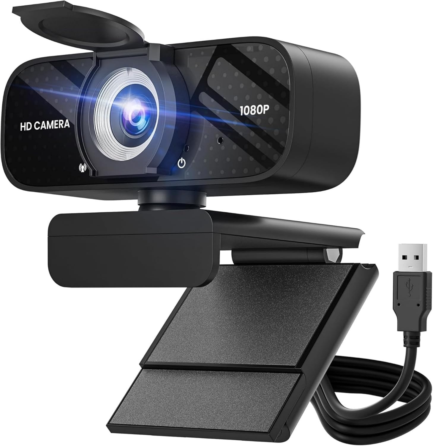 TRAUSI 1080P HD Webcam with Microphone, Noise Cancellation, Privacy Cover, Wide-...