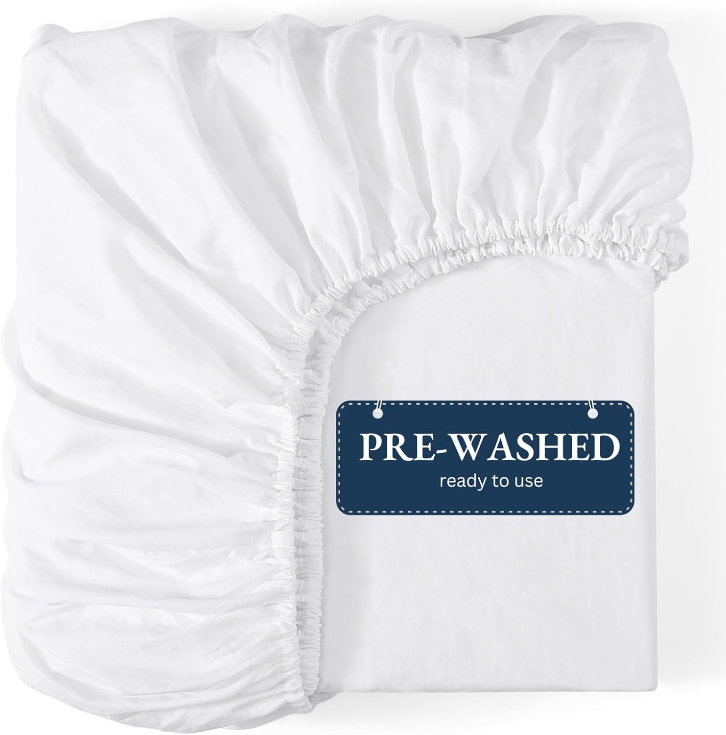 Fitted Sheet Double, Special White Pre-Washed Sheet, Affordable Double Sheet wit...