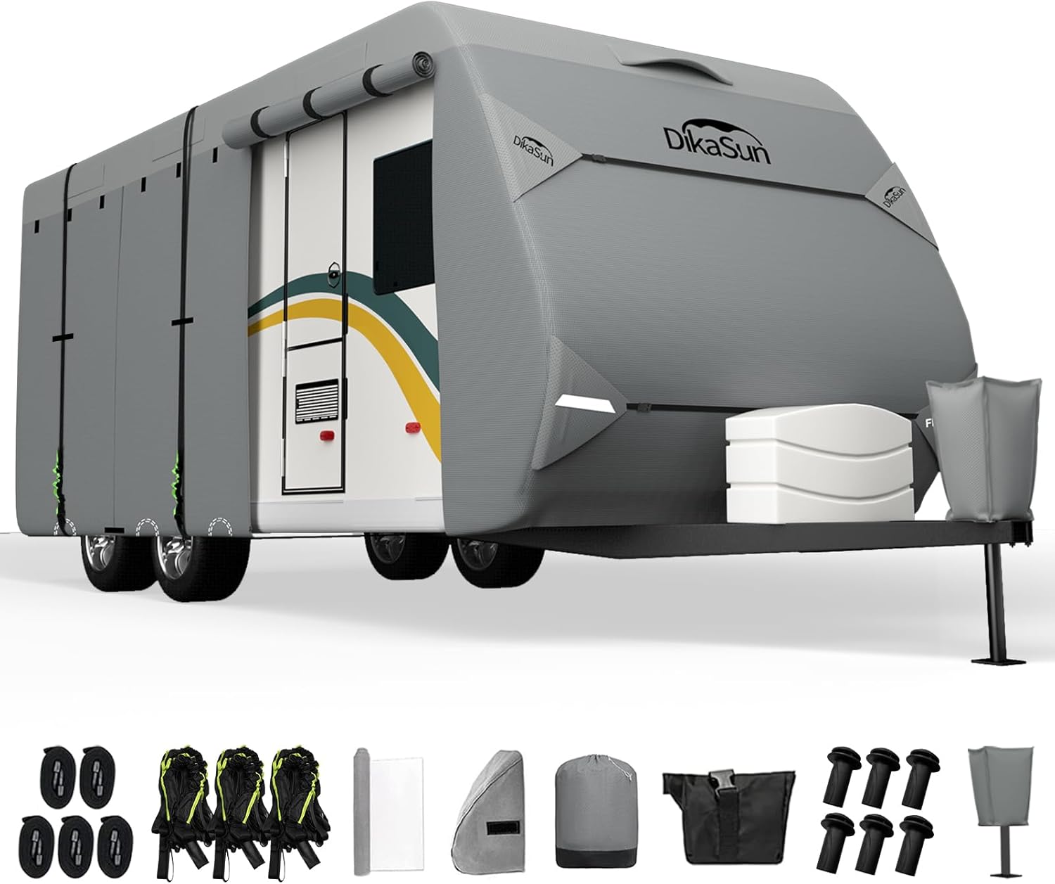 RV Cover, Upgraded 7 Layers top Travel Trailer Cover Fits 24-27 ft RV, Waterproo...