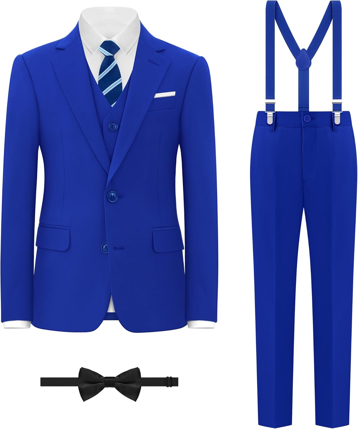 Boys' Formal Suit Set, Exclusive Suit with Suspenders, High-Quality Suit with Ad...