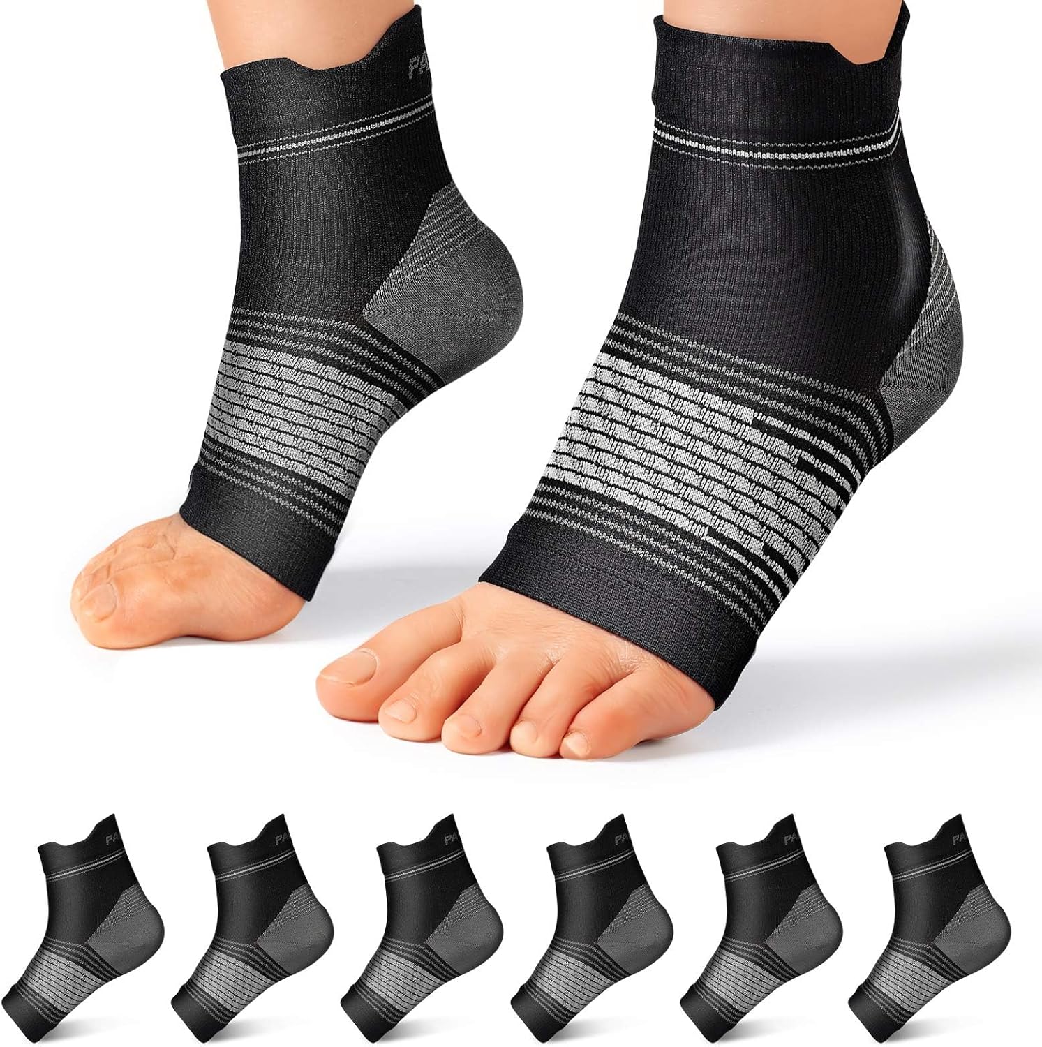 Plantar Fasciitis Sock (6 Pairs) for Men and Women, Compression Foot Sleeves wit...