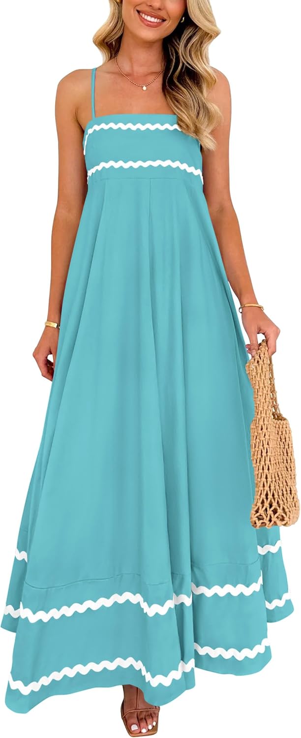 Elegant PRETTYGARDEN Women's Summer Maxi Dress, Stylish Flowy Maxi Dress with Sl...