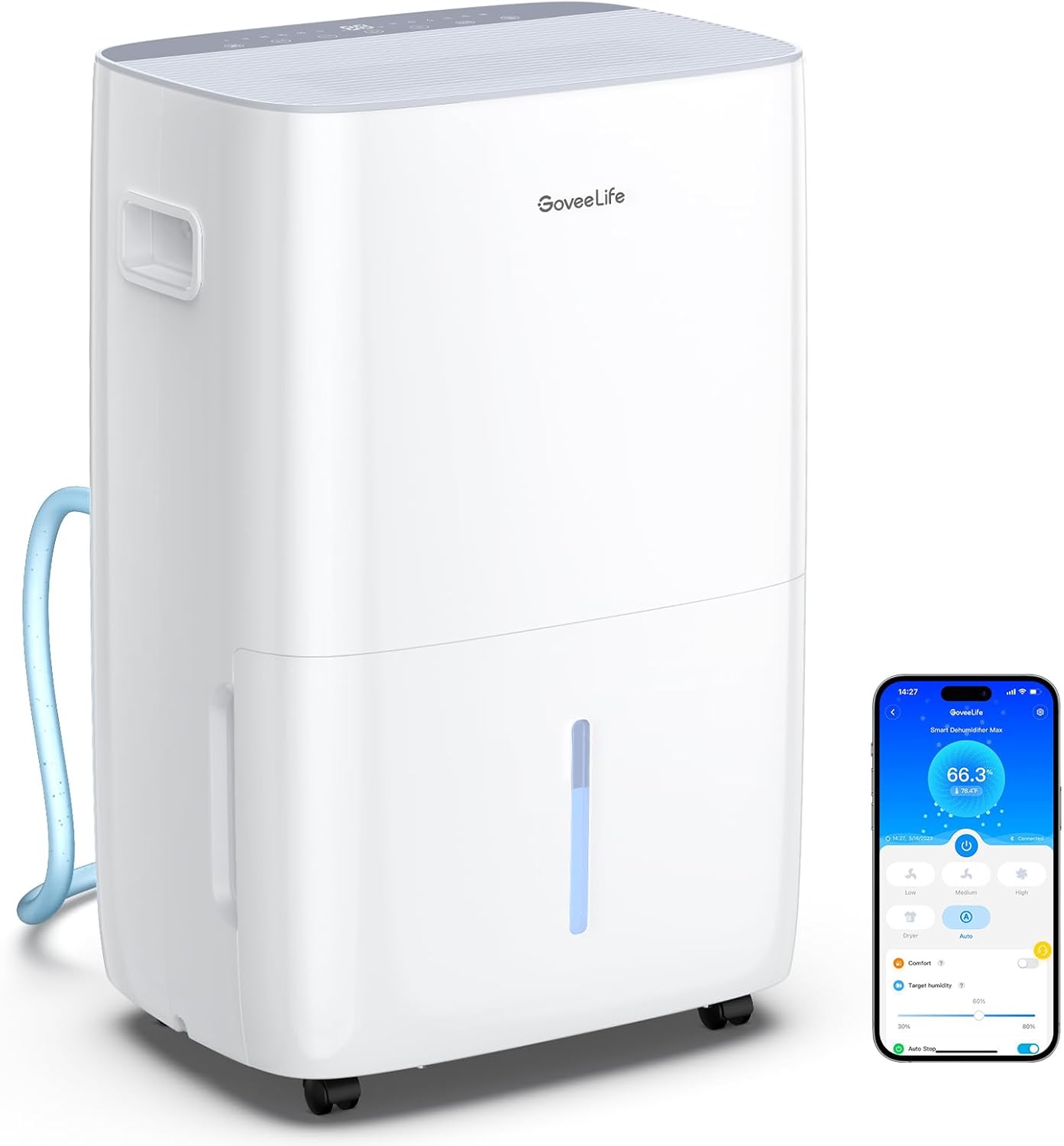 GoveeLife Dehumidifier for Home 4,500 Sq.Ft, 50 to 137 Pint Smart Auto Humidity...
