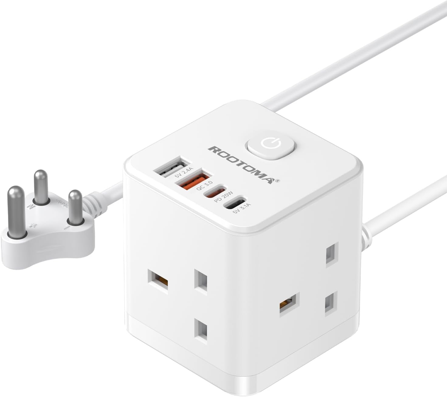 High-Quality UK to India Plug Adapter, Optimal Adapter with 1.5M Extension Cable...