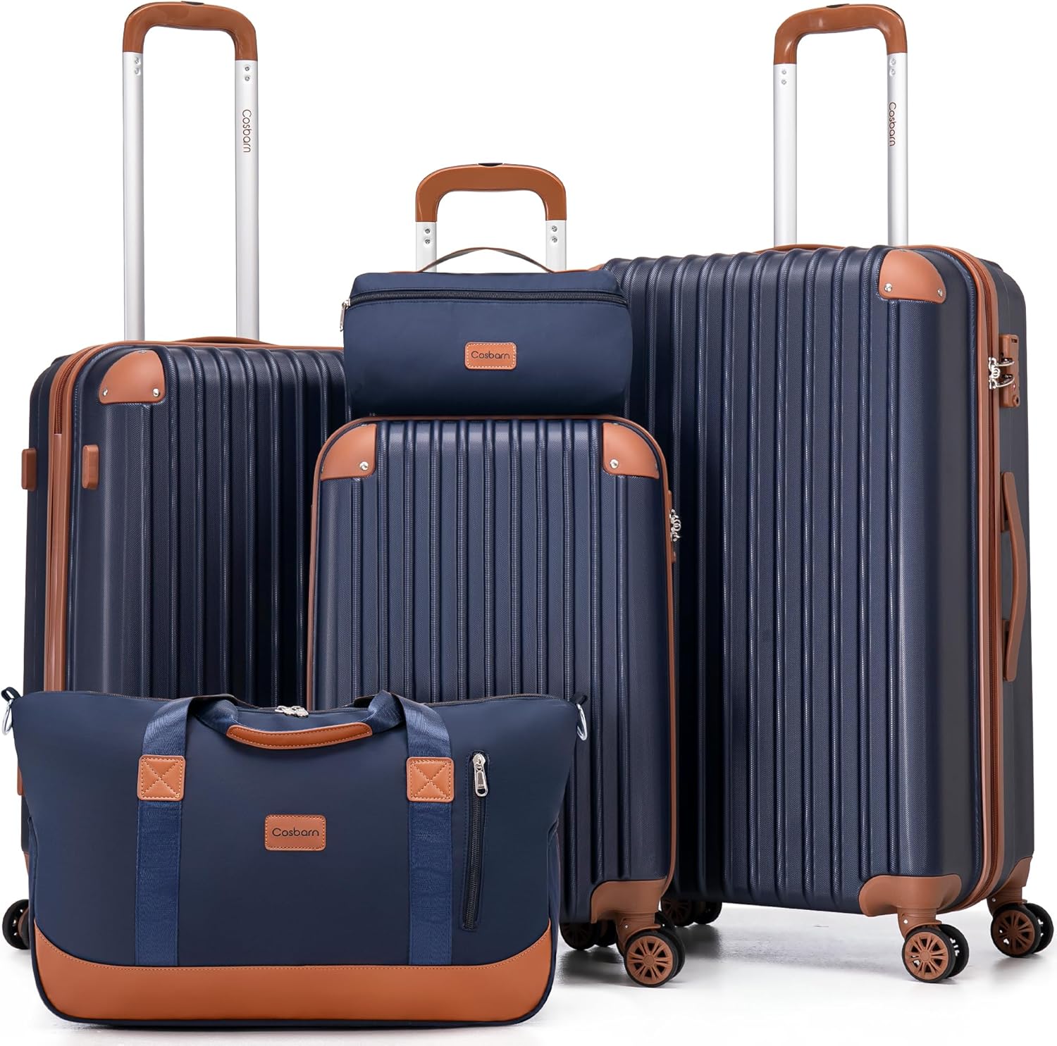 Luggage Sets 5 Piece Suitcases with Wheels, Suitcase Set ABS Hard Case Luggage w...
