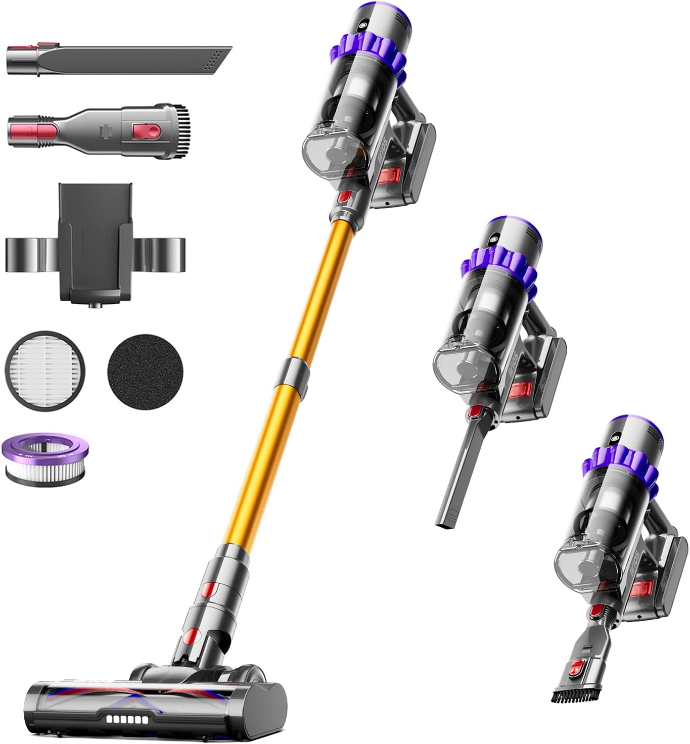 Cordless Vacuum Cleaner, 580W 48KPA 65Mins Self-Standing Vacuum Cleaners for Hom...