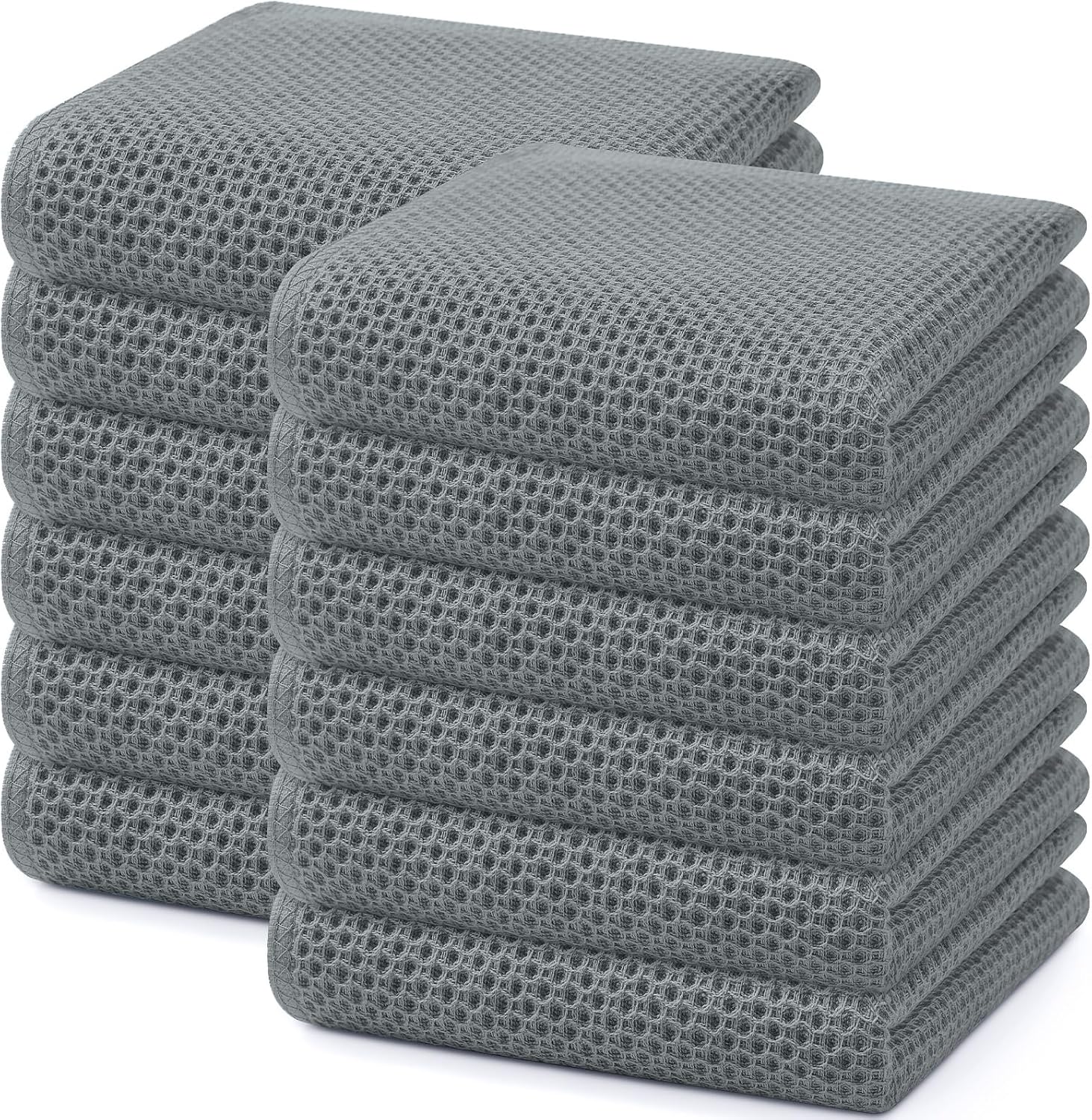 Top-Quality Homaxy 100% Cotton Dish Towels, Special Waffle Weave Kitchen Towels,...