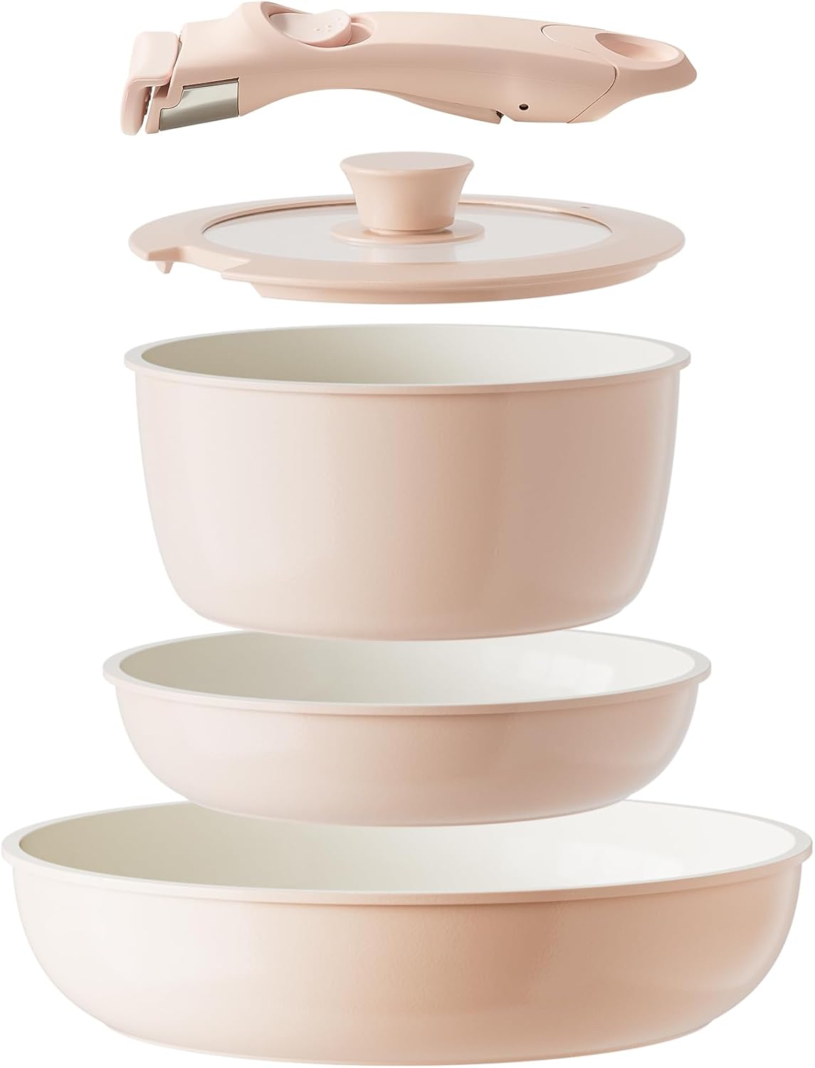 Redchef Ceramic Cookware Set, Removable Handle Pots and Pans Non Stick, Rv Cookw...