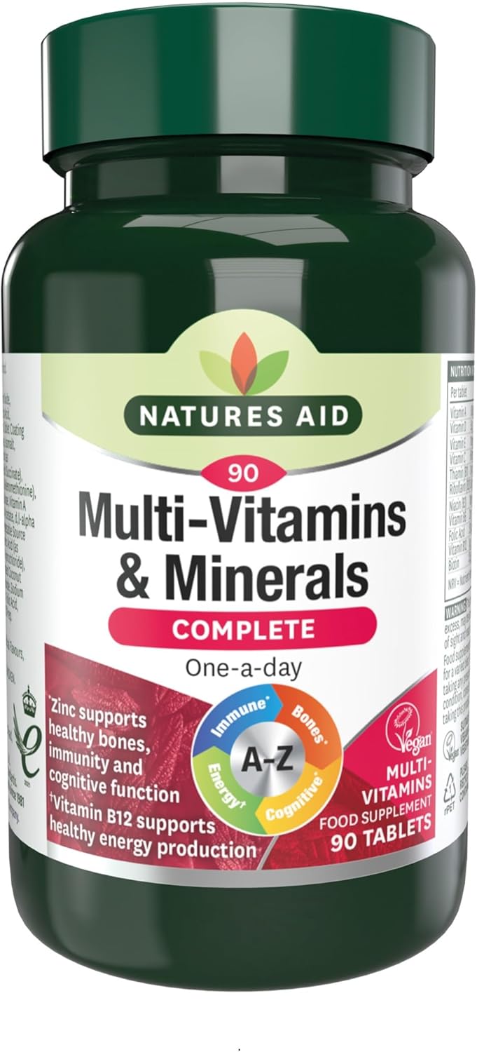 Natures Aid Multivitamins & Minerals – One-a-Day High Potency Daily Multi-Vitami...