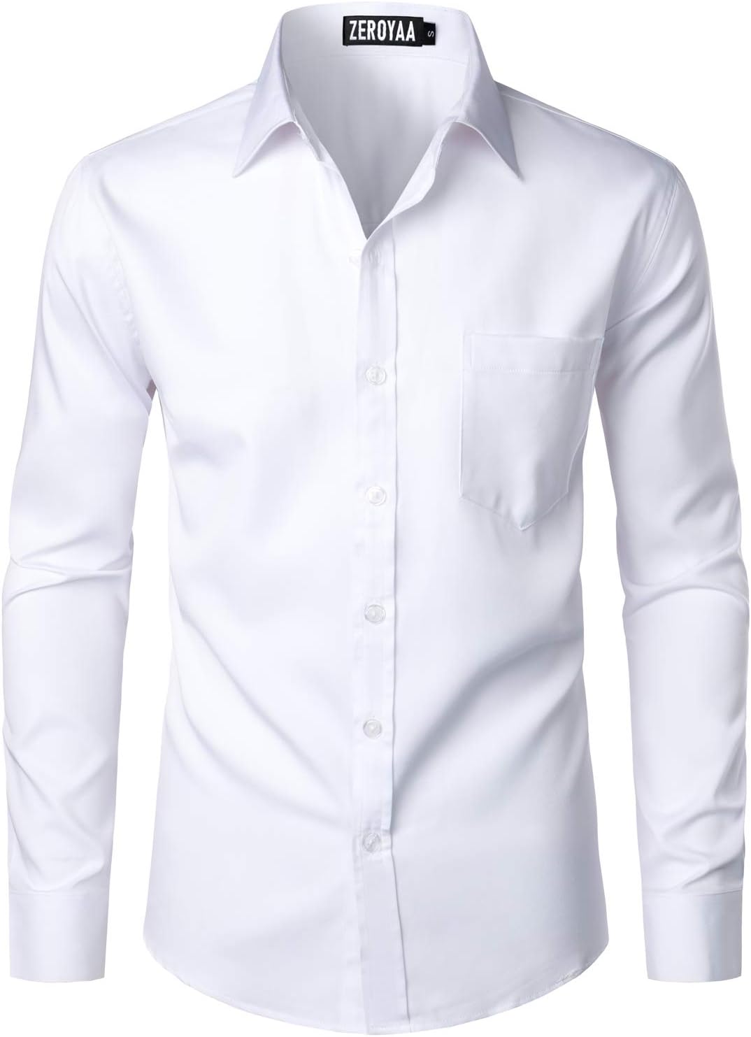 ZEROYAA Men's Urban Stylish Casual Business Slim Fit Long Sleeve Button Up Dress...