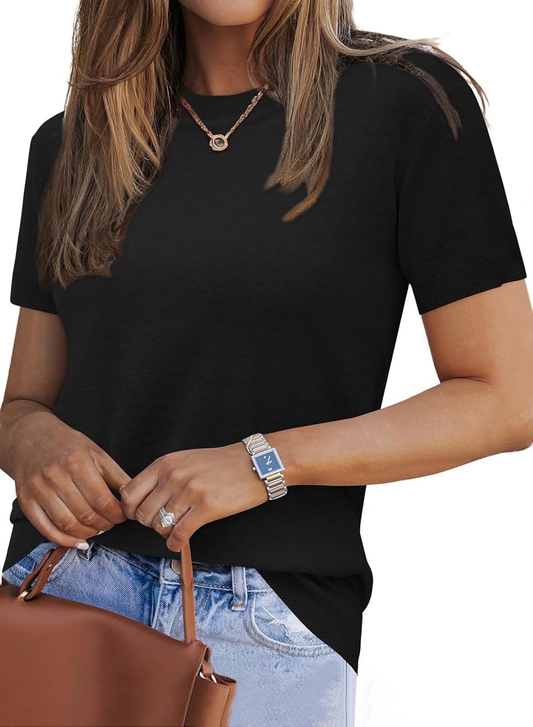 Arach&Cloz Women's Wool Blend Business Casual Loose Fit Summer Sweaters Outfits...