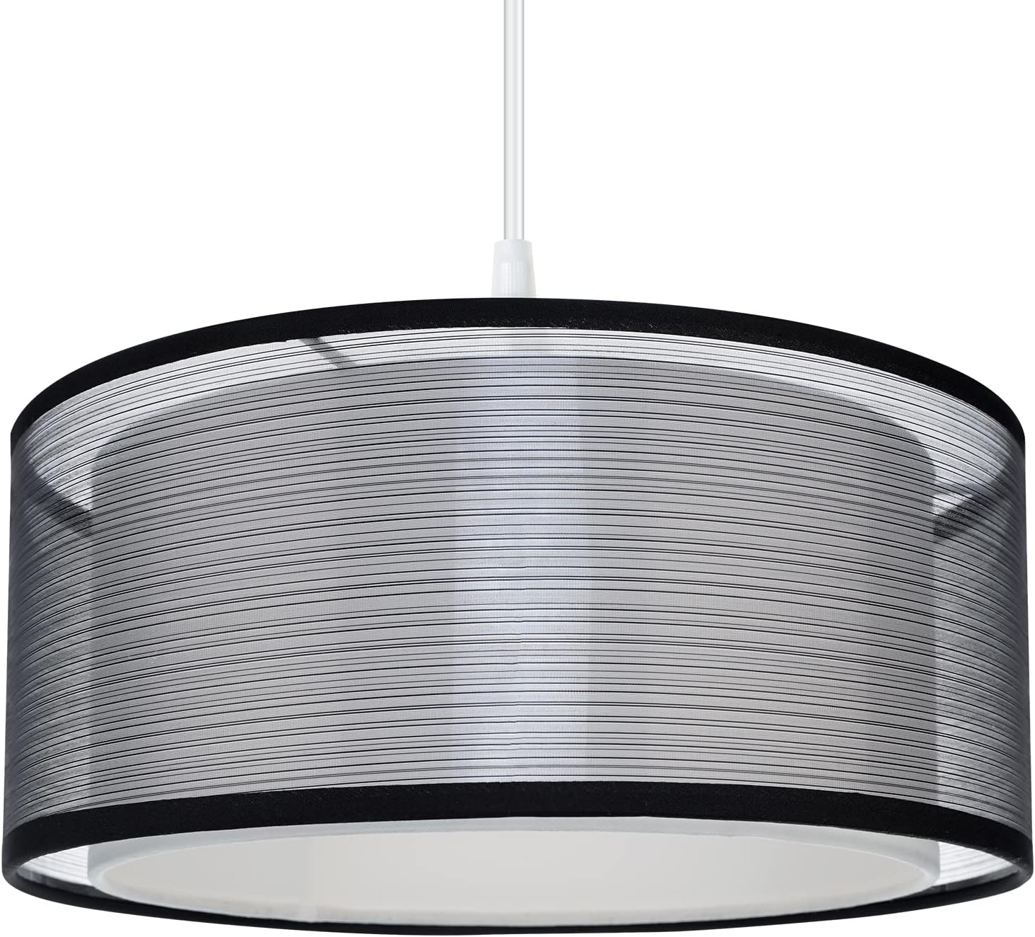 Frideko 2 Tier Light Shade Ceiling - Modern Black Lampshade for Ceiling Lights,...
