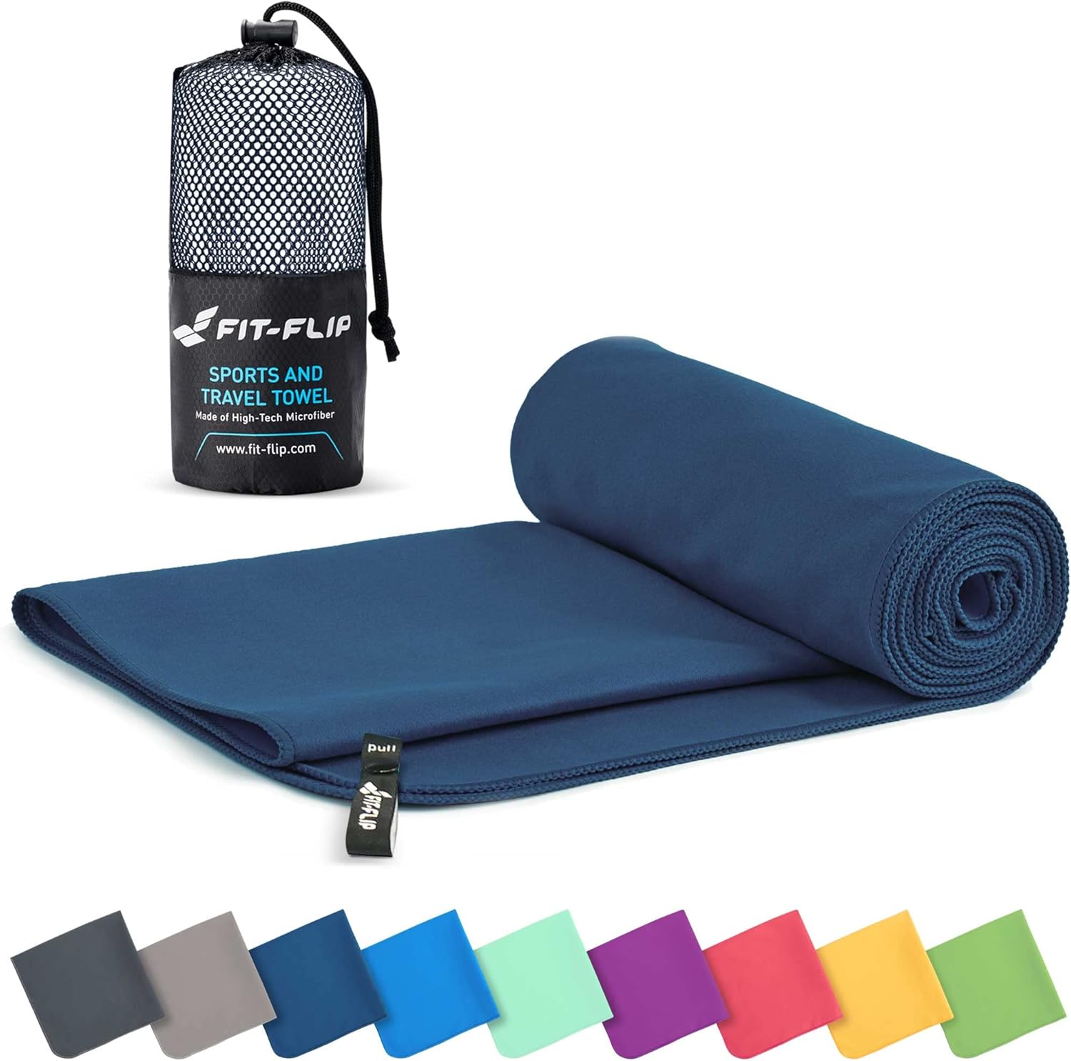 High-Quality Fit-Flip Microfibre Towel, Compact Travel Towel, Ultra Lightweight...