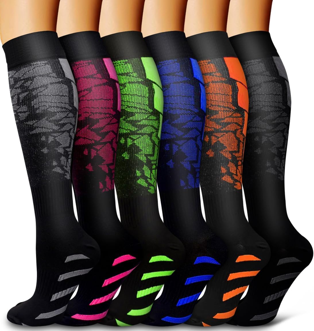 Bluemaple 6 Pack Copper Compression Socks for Women and Men Circulation-Best Sup...