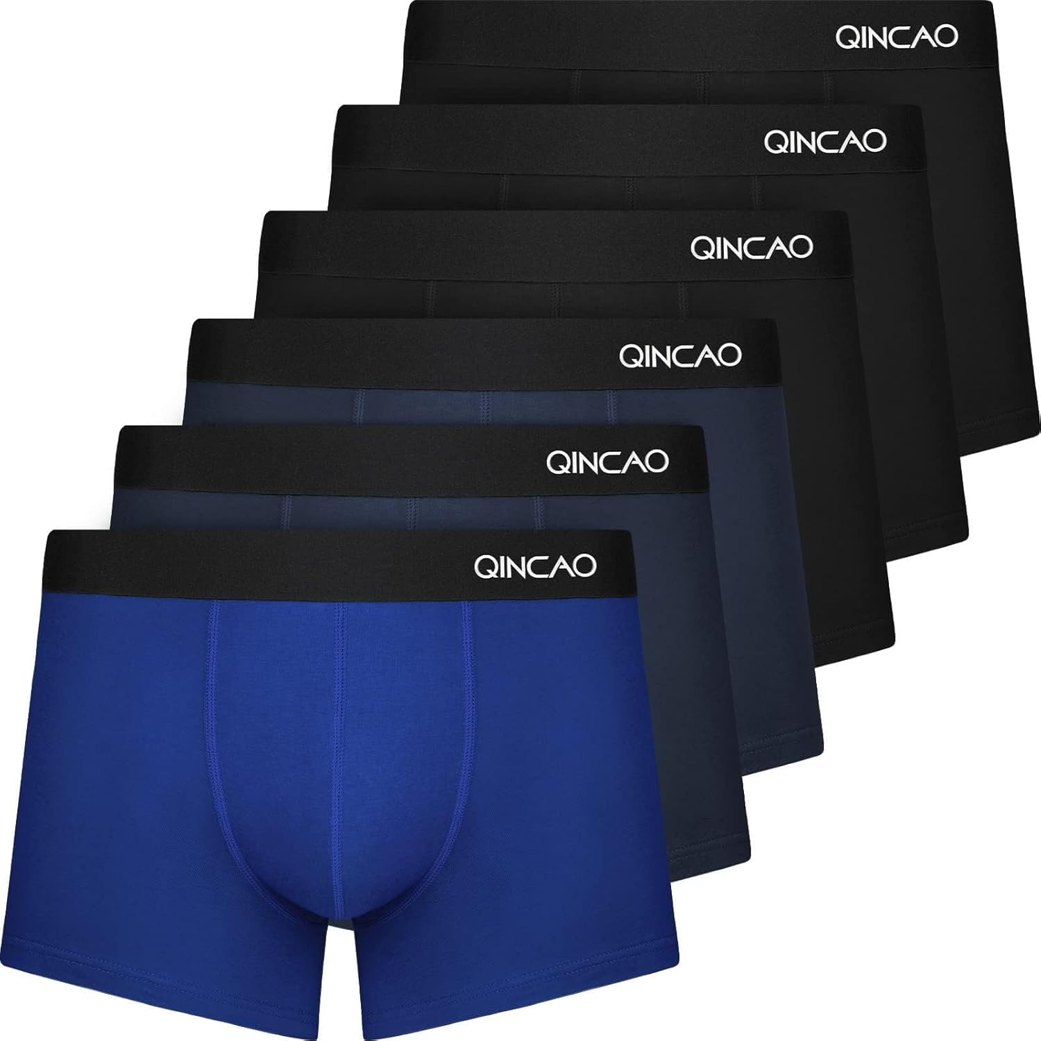 Premium QINCAO Boxer Shorts Mens 6 Pack, Comfortable Cotton Underwear with No It...