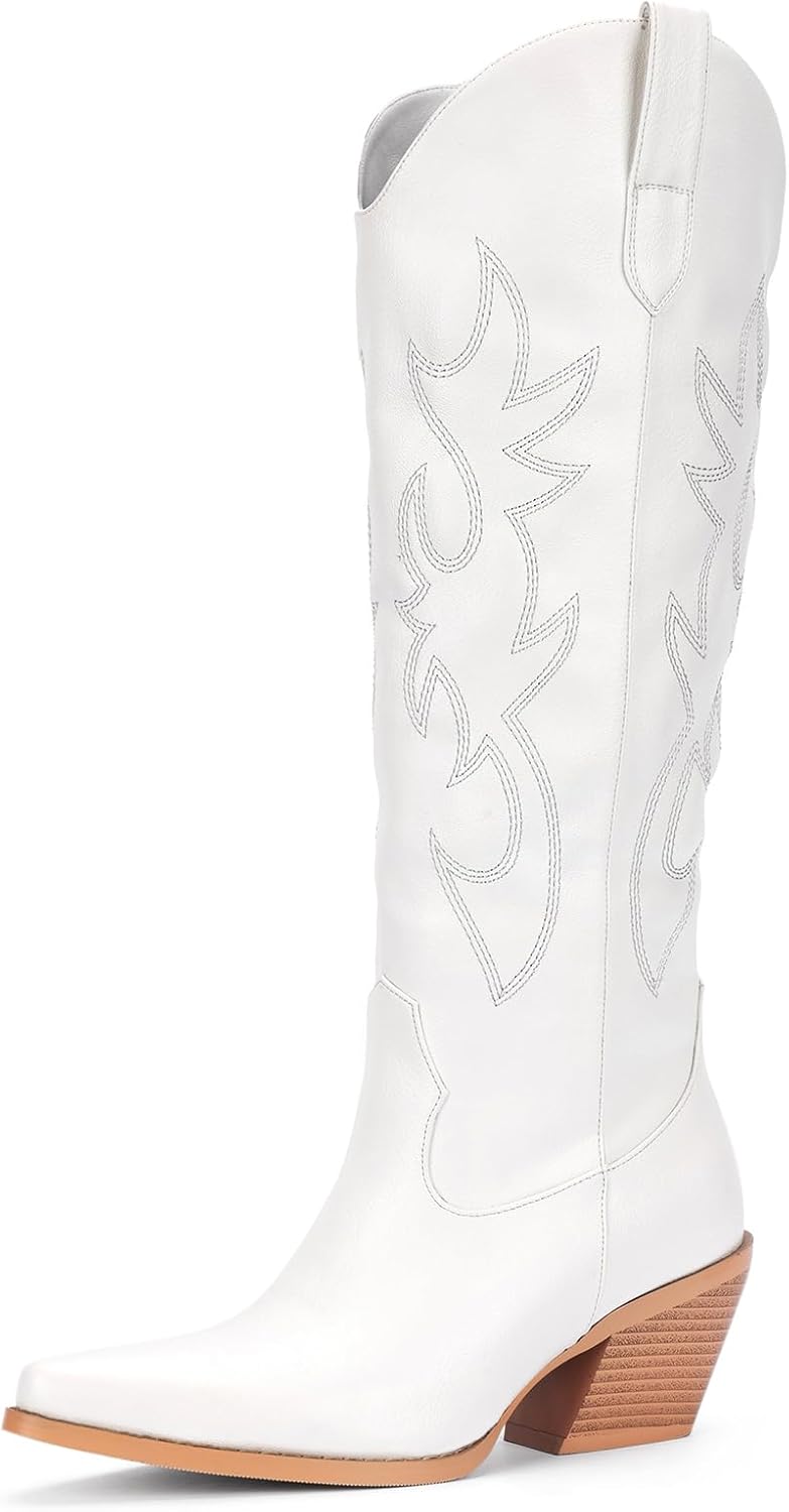 Exceptional Pasuot Western Cowboy Boots, Fashionable Knee High Wide Calf Cowgirl...