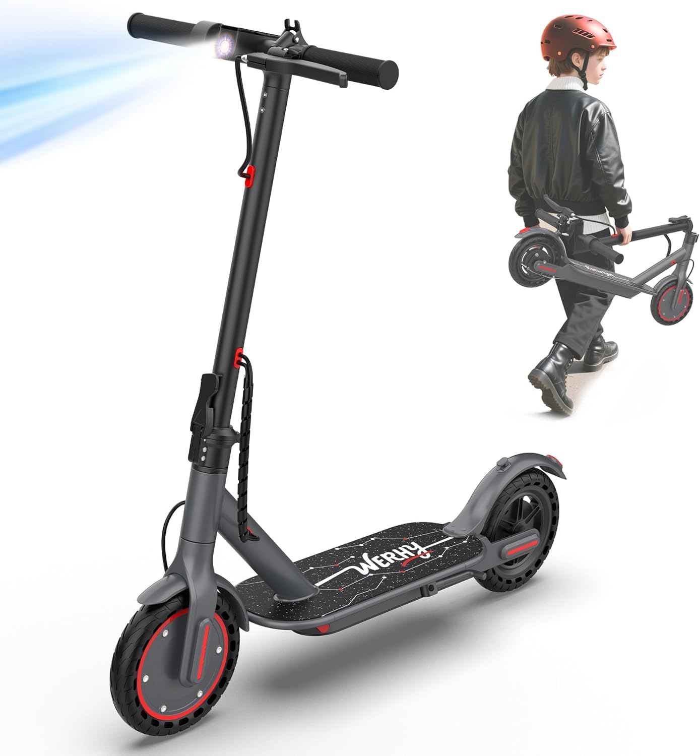 Electric Scooter for Kids 10+, 350W Motor, Max 12Miles Long Range, 19 MPH Max Sp...