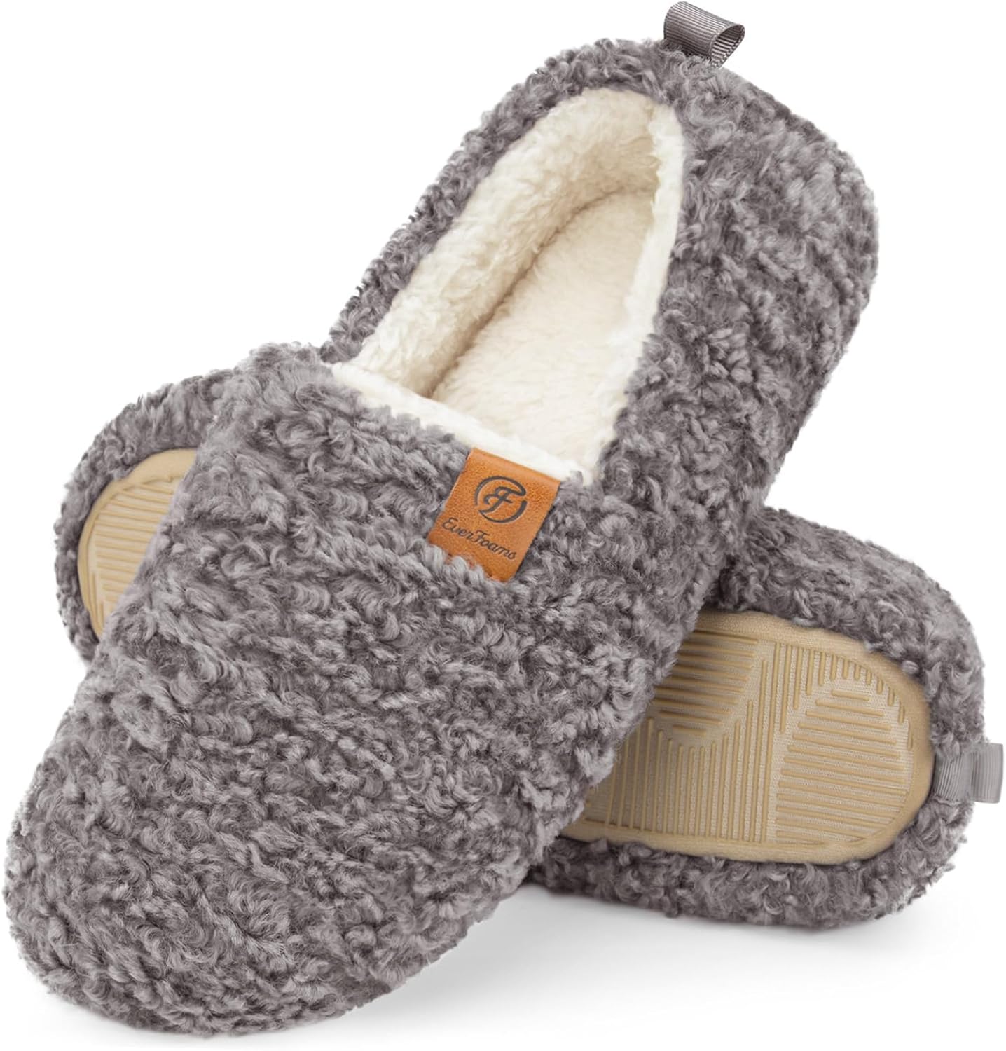 EverFoams Women's Fuzzy Full Slippers, Special Soft Comfy House Shoes with Faux...