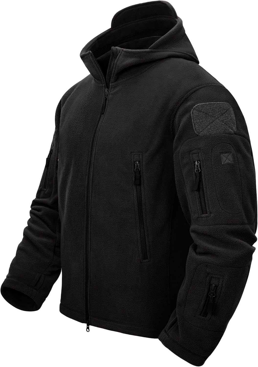 TACVASEN Windproof Men's Military Fleece Combat Jacket Tactical Hoodies XL Black