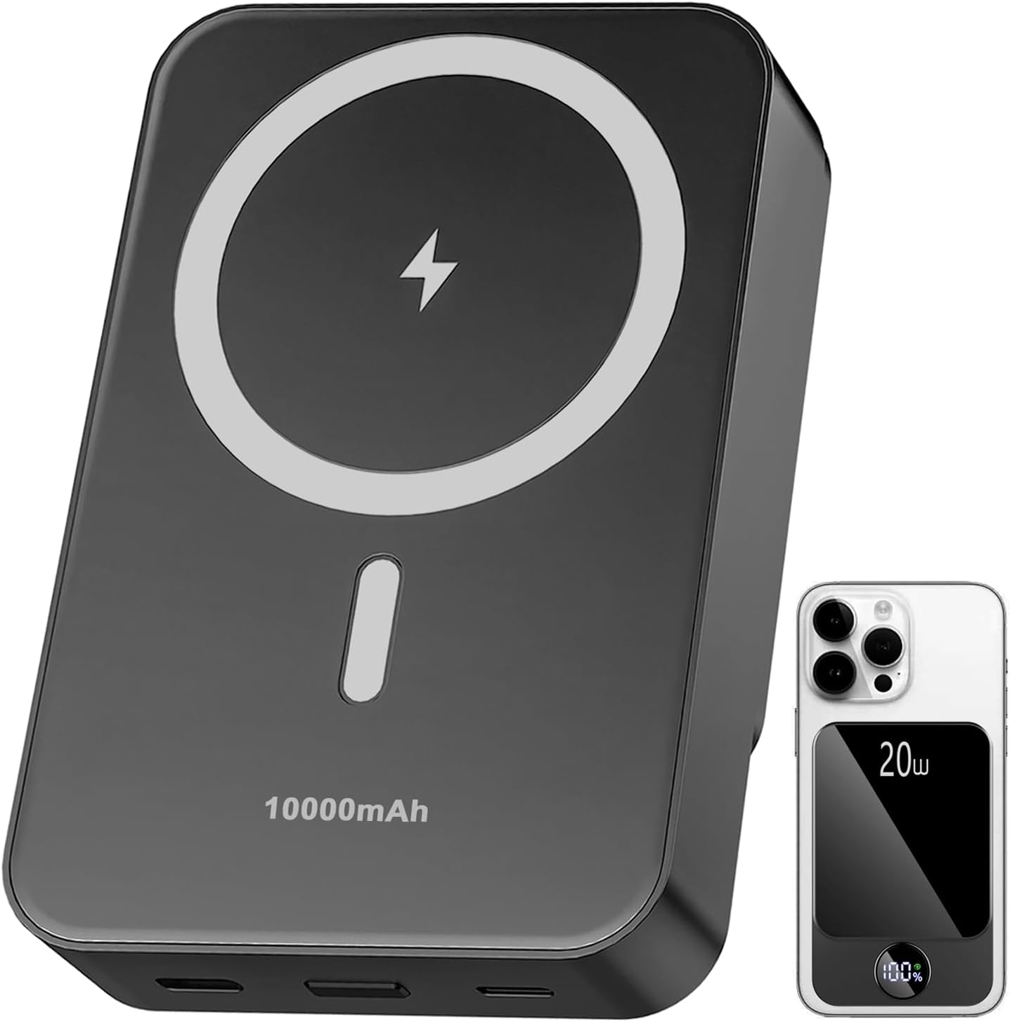 Magnetic Portable Charger, Power Bank 10000mAh with PD 20w Fast Charging, USB C...