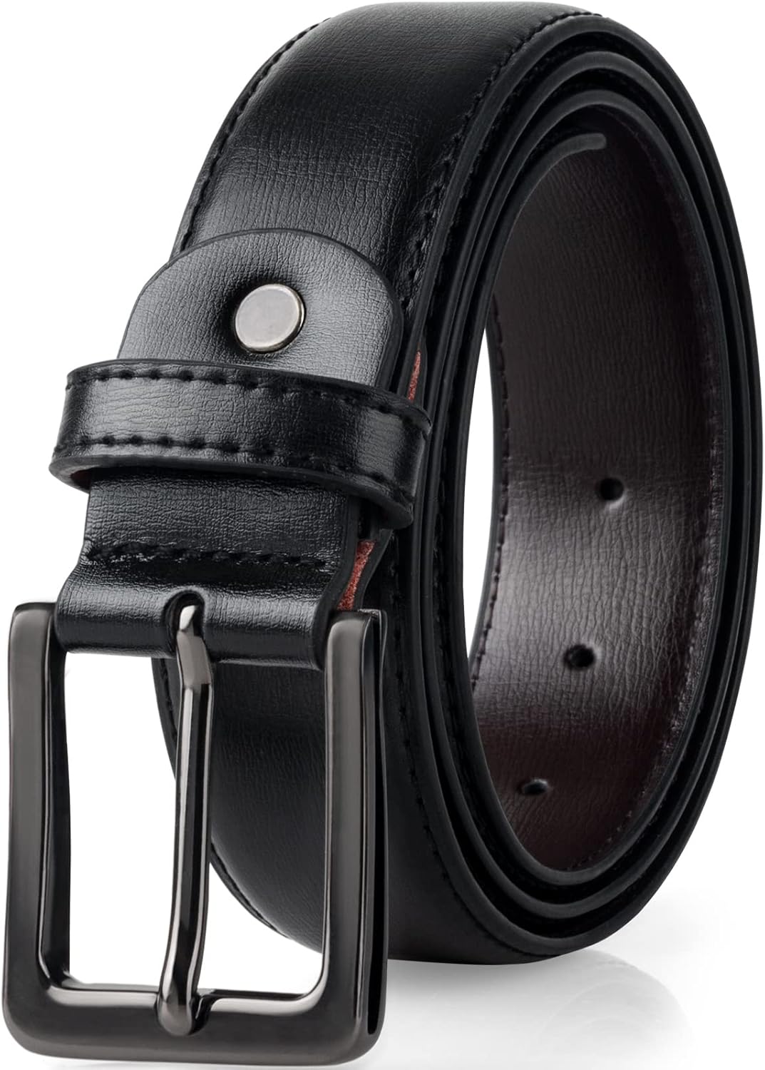 maikun Black Leather Belts for Men,Mens Belts Leather Black Black fits waist 40-...