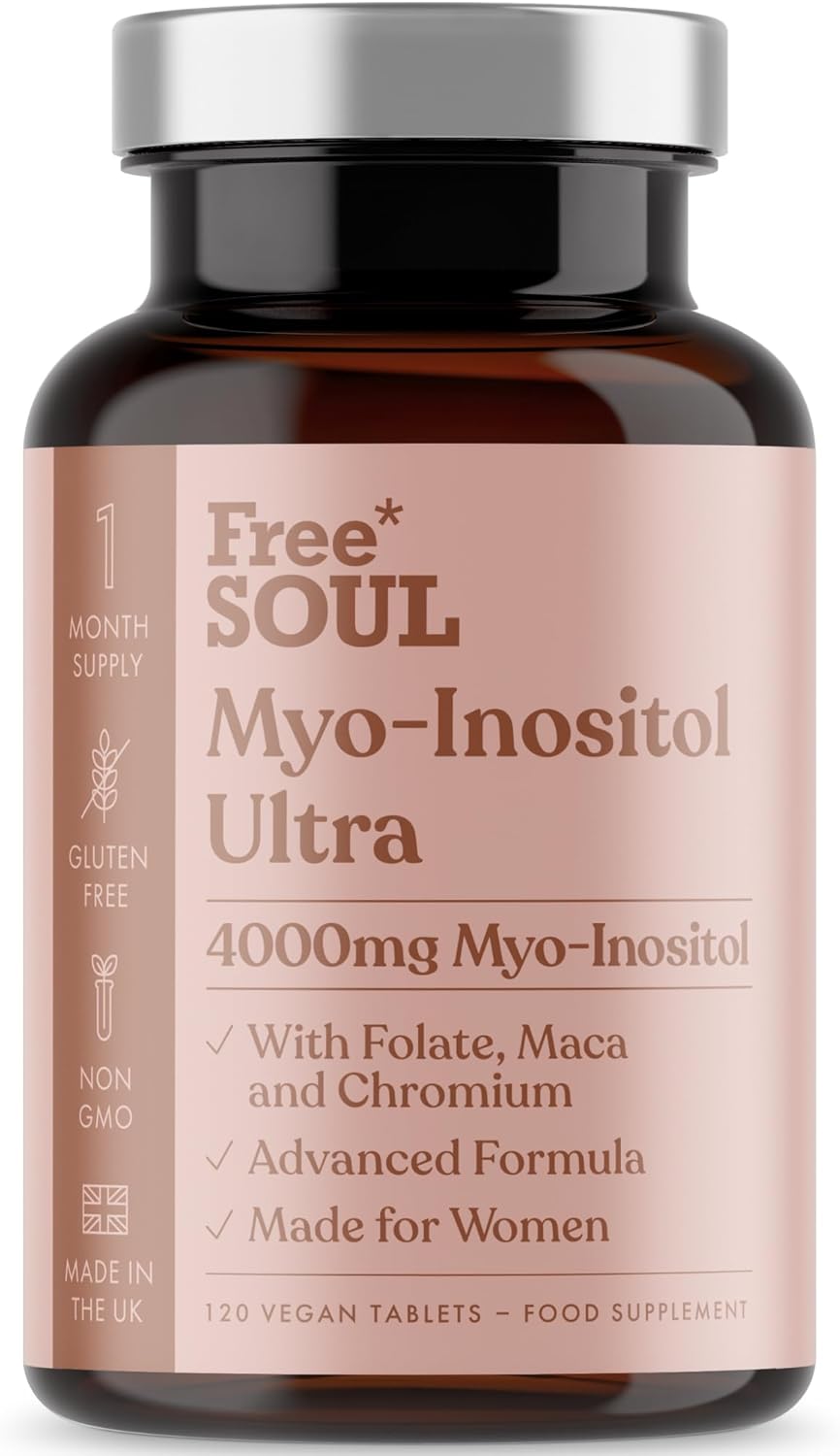 Free Soul Myo-Inositol Ultra Supplement | 4,000mg Myo-Inositol, 200ug Folate, 10...