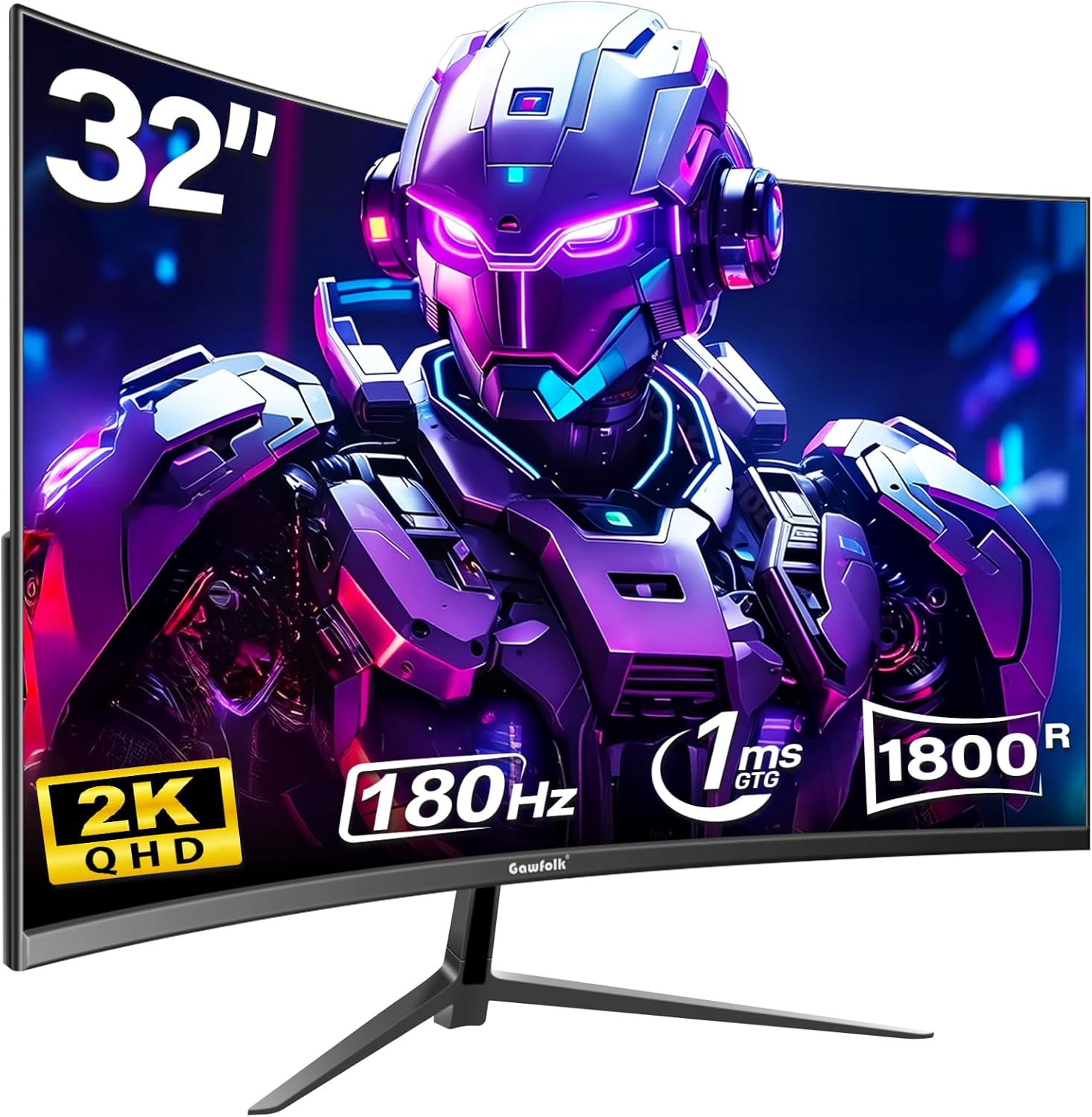 Unique Gawfolk 32 Inch Monitor, Special 2K 180Hz Curved Screen for Gaming and PC...