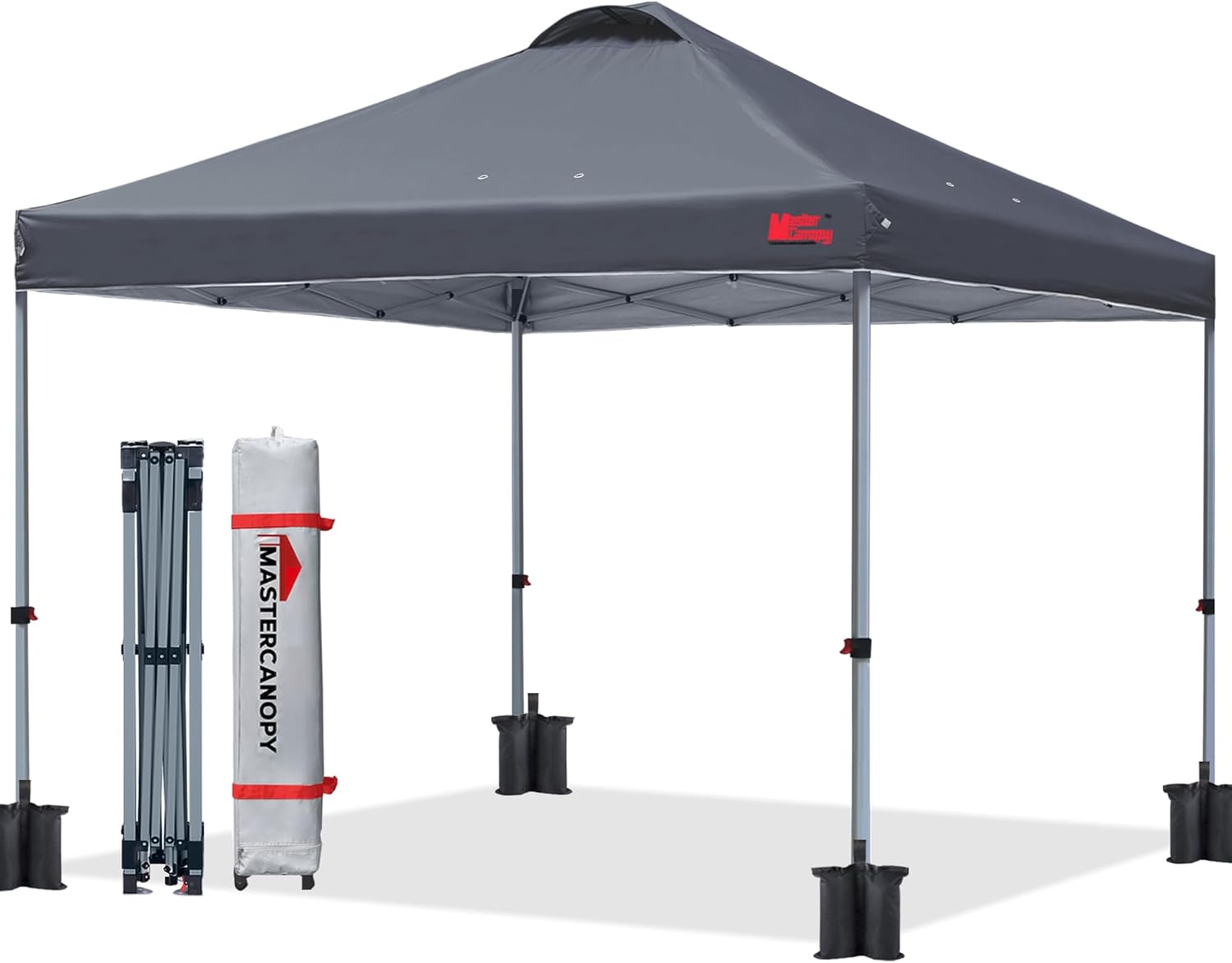 MASTERCANOPY Durable Ez Pop-up Gazebo Tent with Roller Bag (3x3M,Dark Grey) 3x3M...
