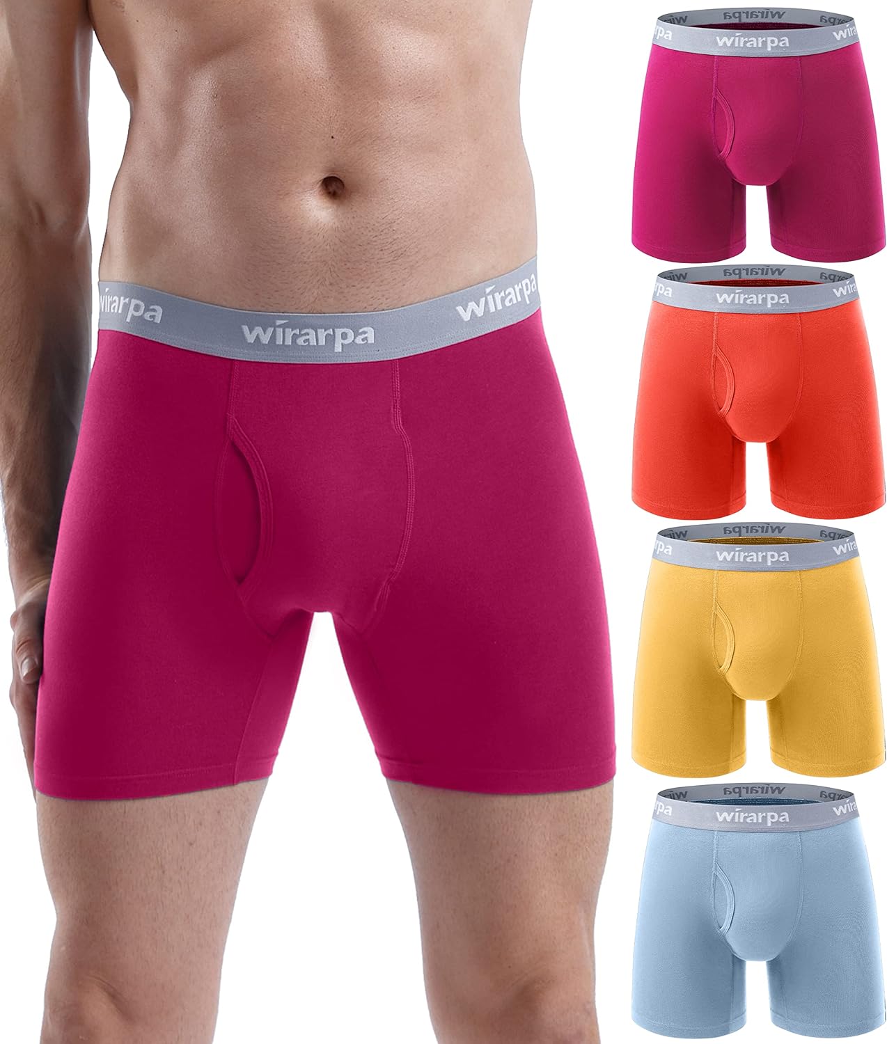 Wirarpa Men's Underwear, Special Trunks Cotton Stretch Boxer Shorts, Unique Open...